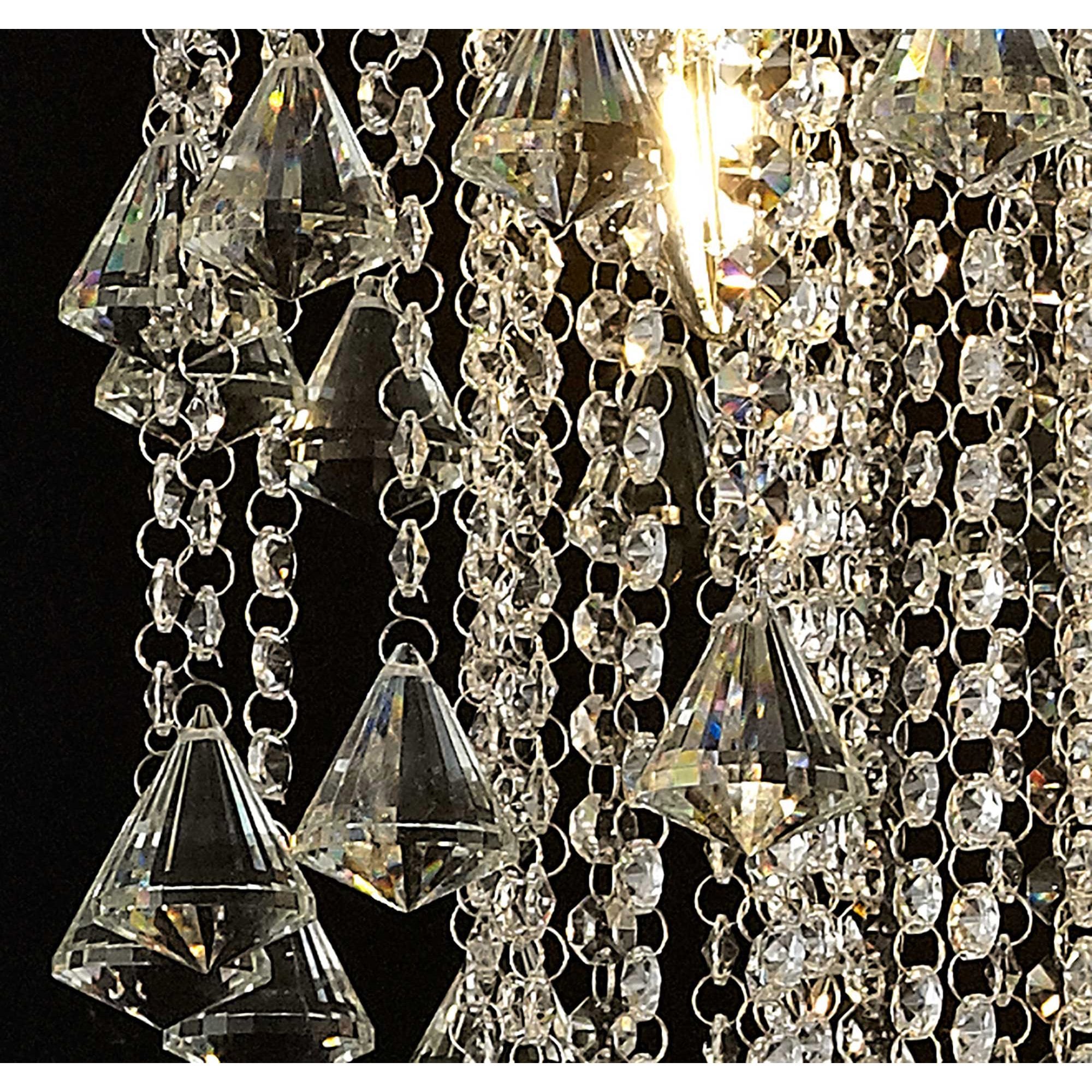 Diyas Inina Tall 9 Light Pendant - Polished Chrome & Crystal