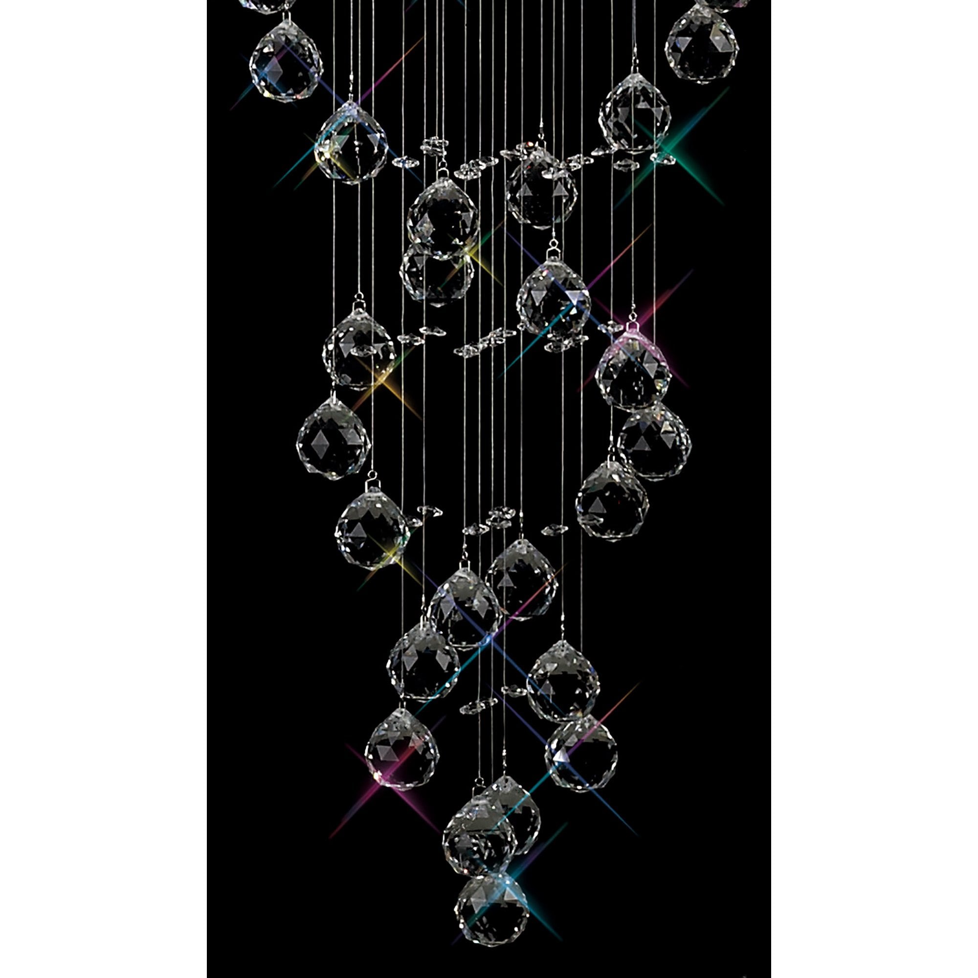 Diyas Colorado Tall 9 Light Corkscrew Pendant - Polished Chrome & Crystal