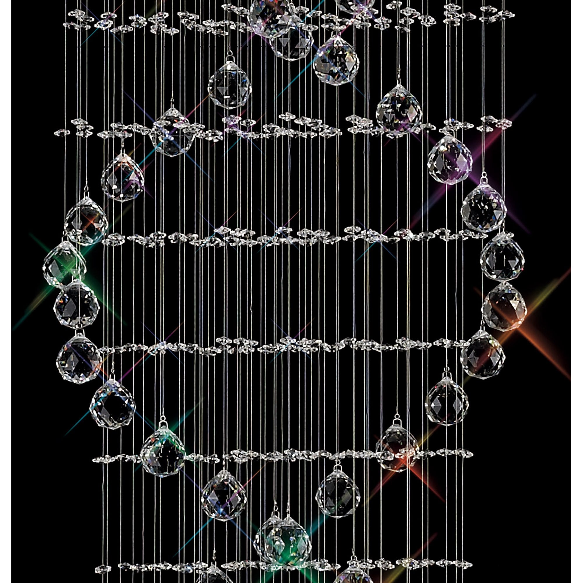 Diyas Colorado Tall 9 Light Corkscrew Pendant - Polished Chrome & Crystal