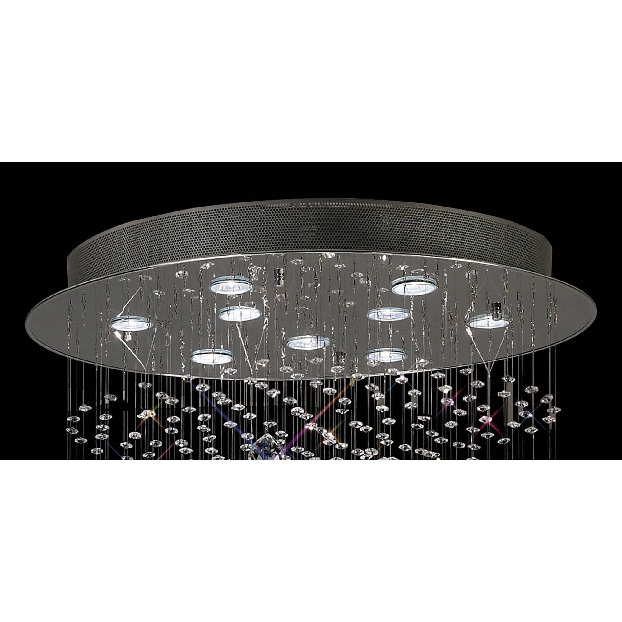 Diyas Colorado Tall 9 Light Corkscrew Pendant - Polished Chrome & Crystal