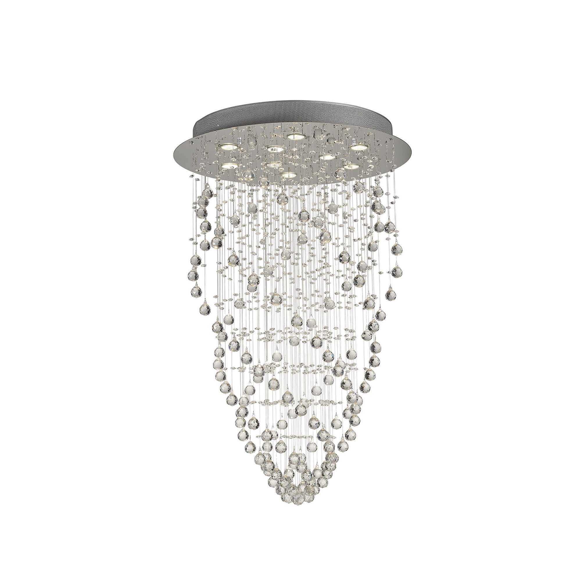 Diyas Colorado 9 Light Cone Pendant - Polished Chrome & Crystal