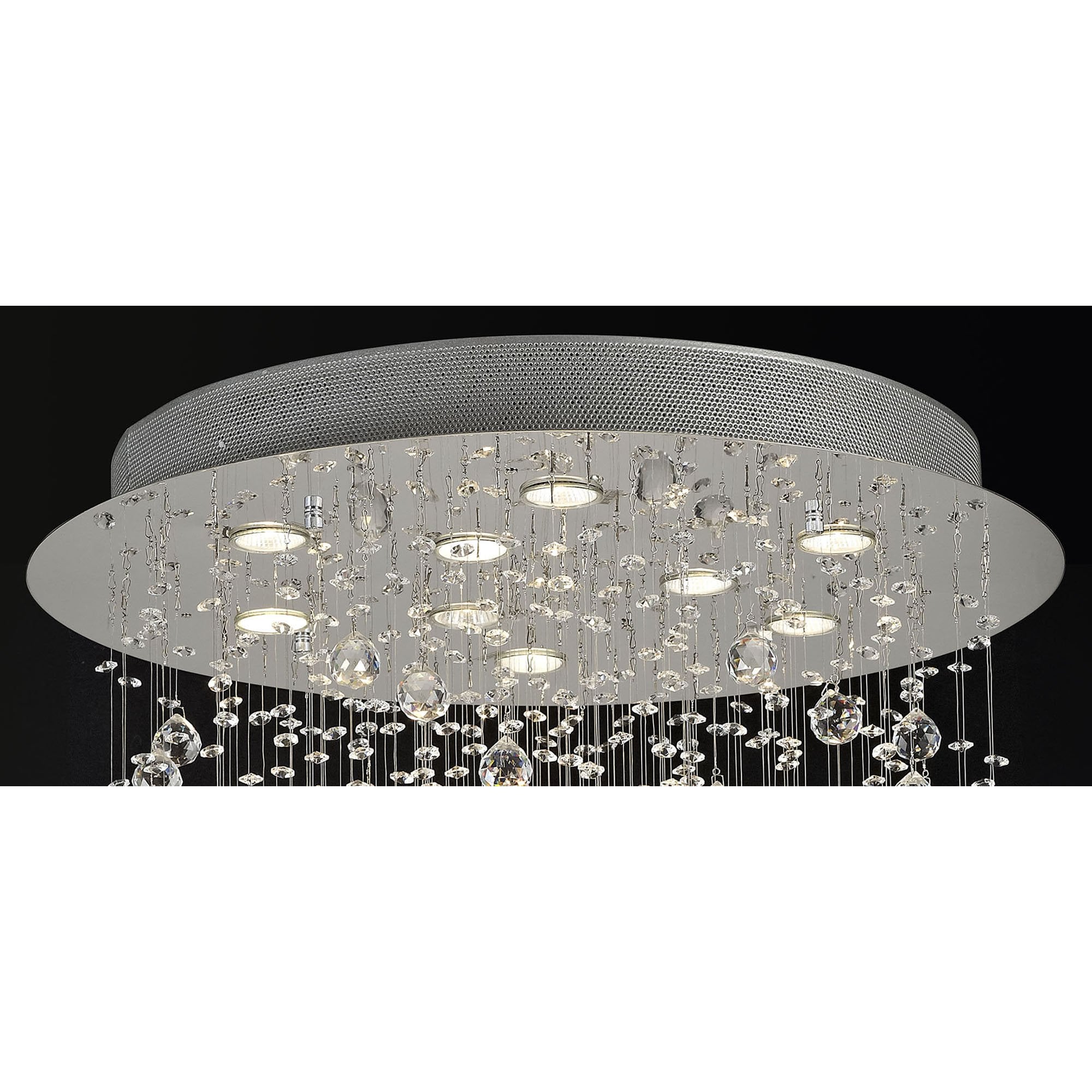 Diyas Colorado 9 Light Cone Pendant - Polished Chrome & Crystal