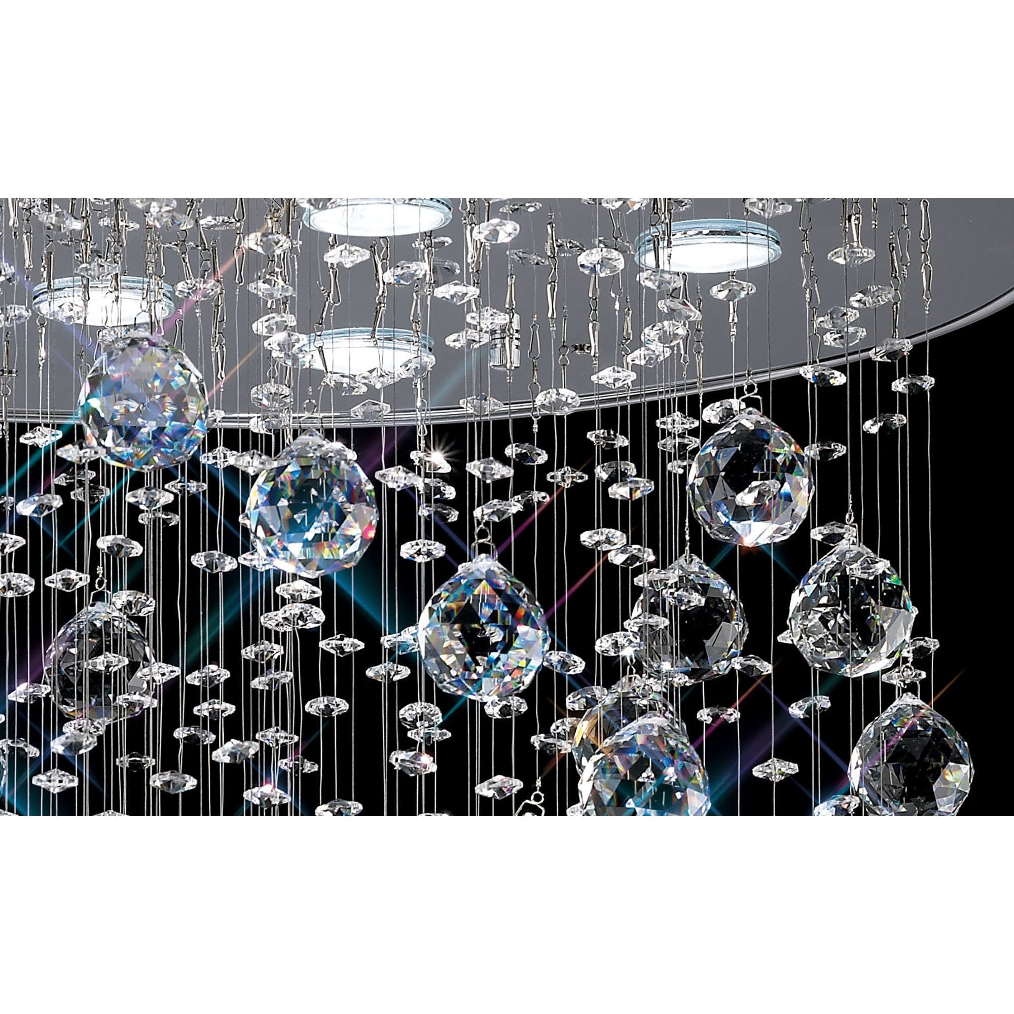 Diyas Colorado 9 Light Cone Pendant - Polished Chrome & Crystal