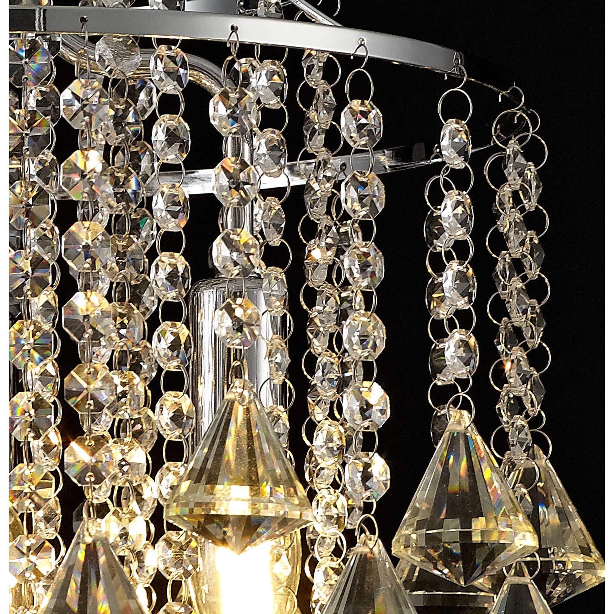 Diyas Inina 4 Light Pendant - Polished Chrome & Crystal