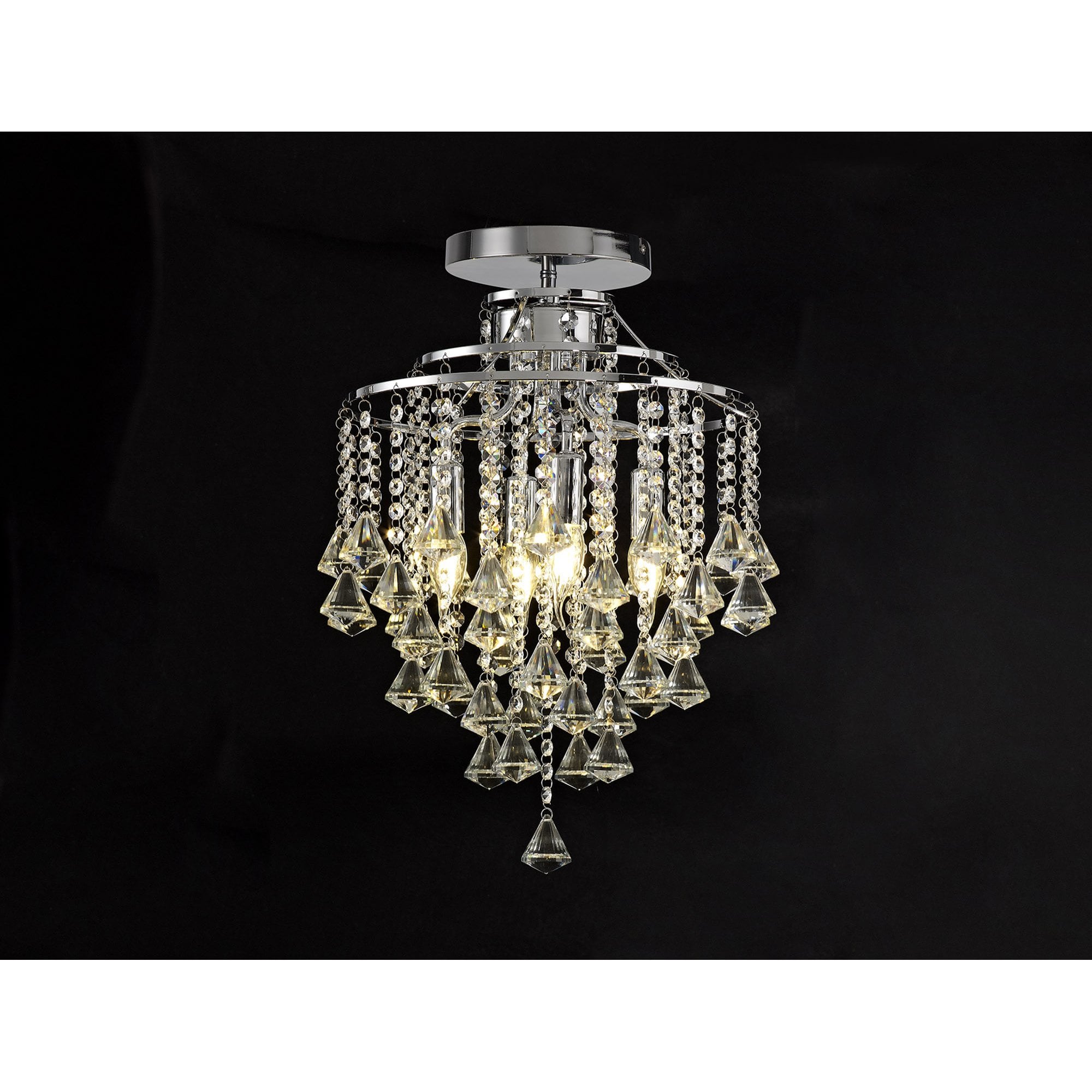 Diyas Inina 4 Light Ceiling Light - Polished Chrome & Crystal