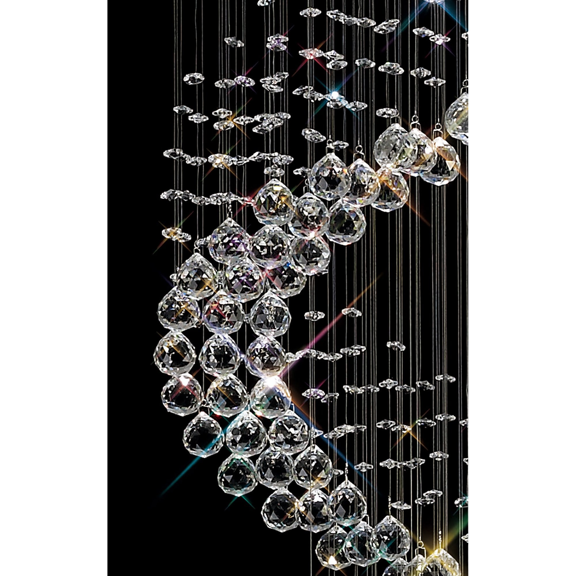 Diyas Colorado 9 Light Multi-Spiral Pendant - Polished Chrome & Crystal