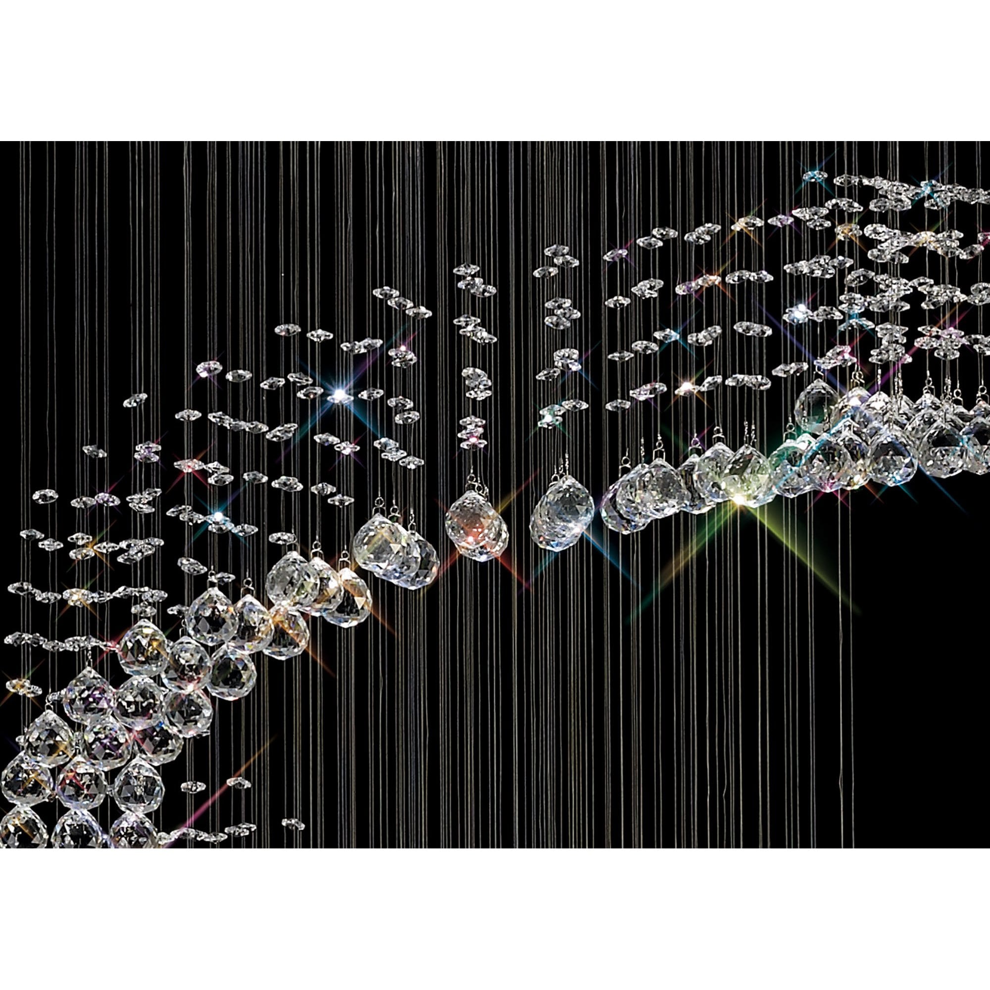 Diyas Colorado 9 Light Multi-Spiral Pendant - Polished Chrome & Crystal