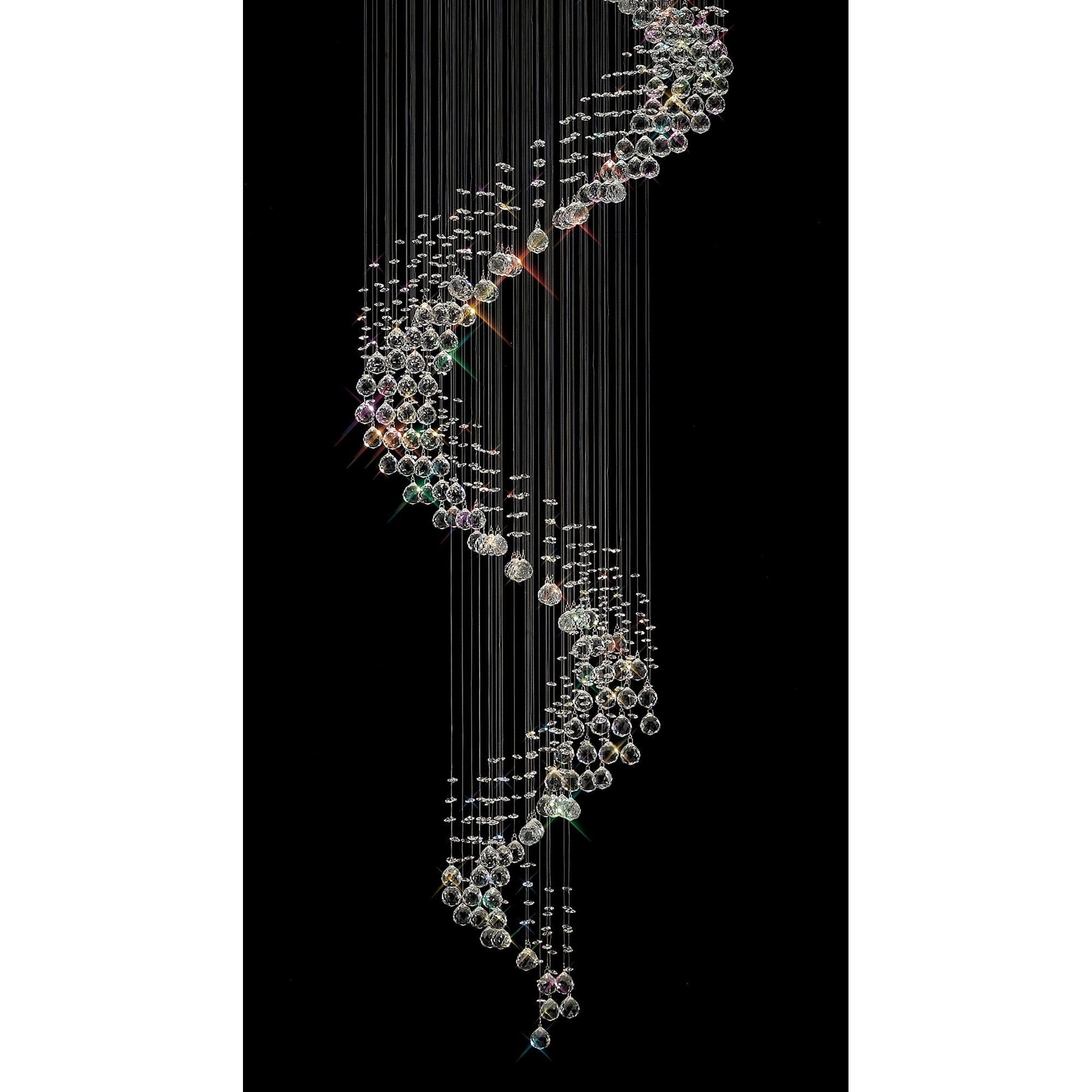 Diyas Colorado 12 Light Multi-Spiral Pendant - Polished Chrome & Crystal