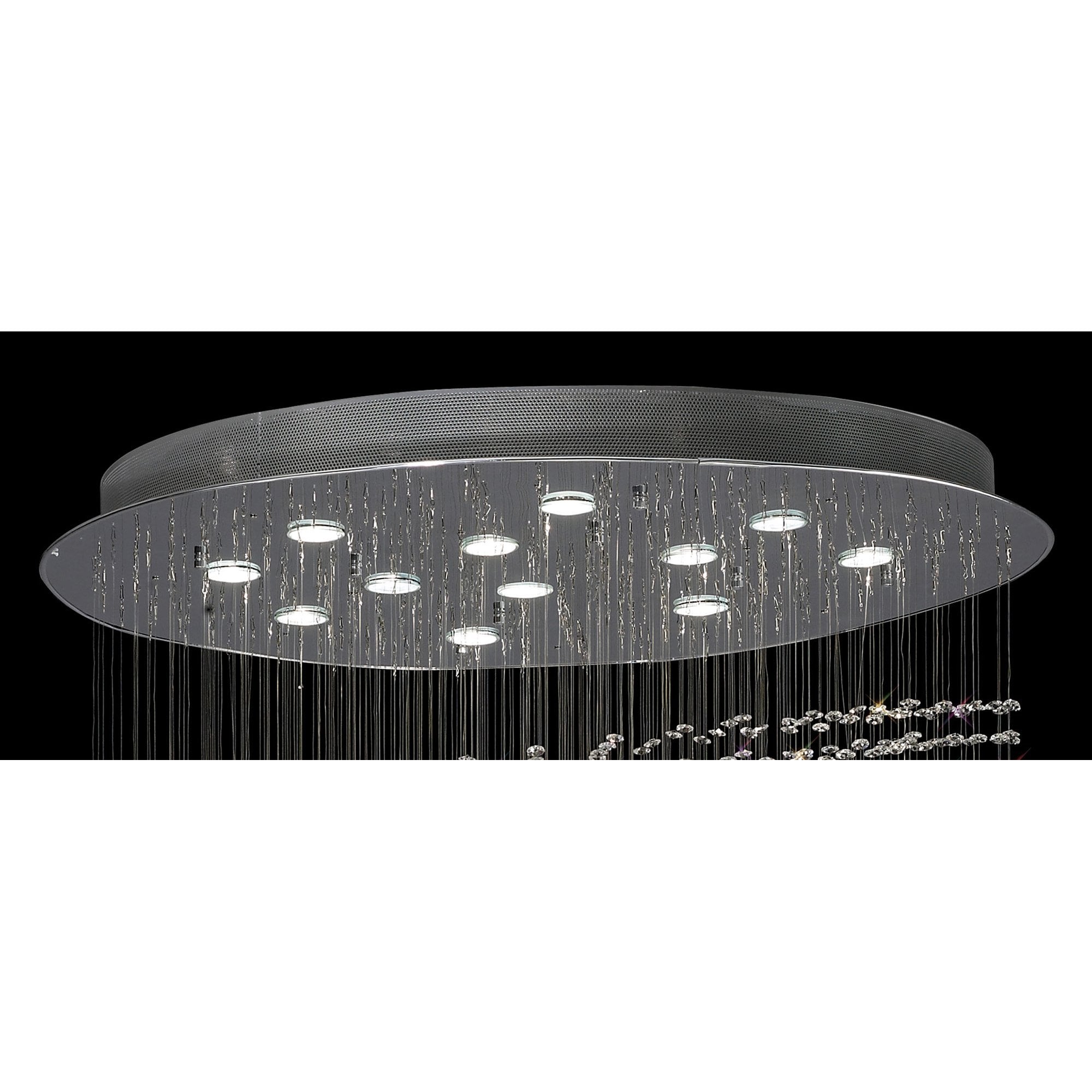 Diyas Colorado 12 Light Multi-Spiral Pendant - Polished Chrome & Crystal