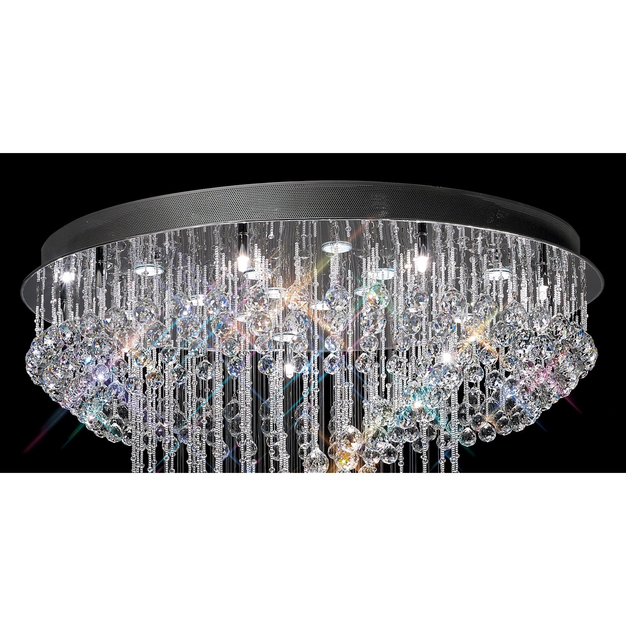 Diyas Colorado 24 Light Multi-Spiral Pendant - Polished Chrome & Crystal