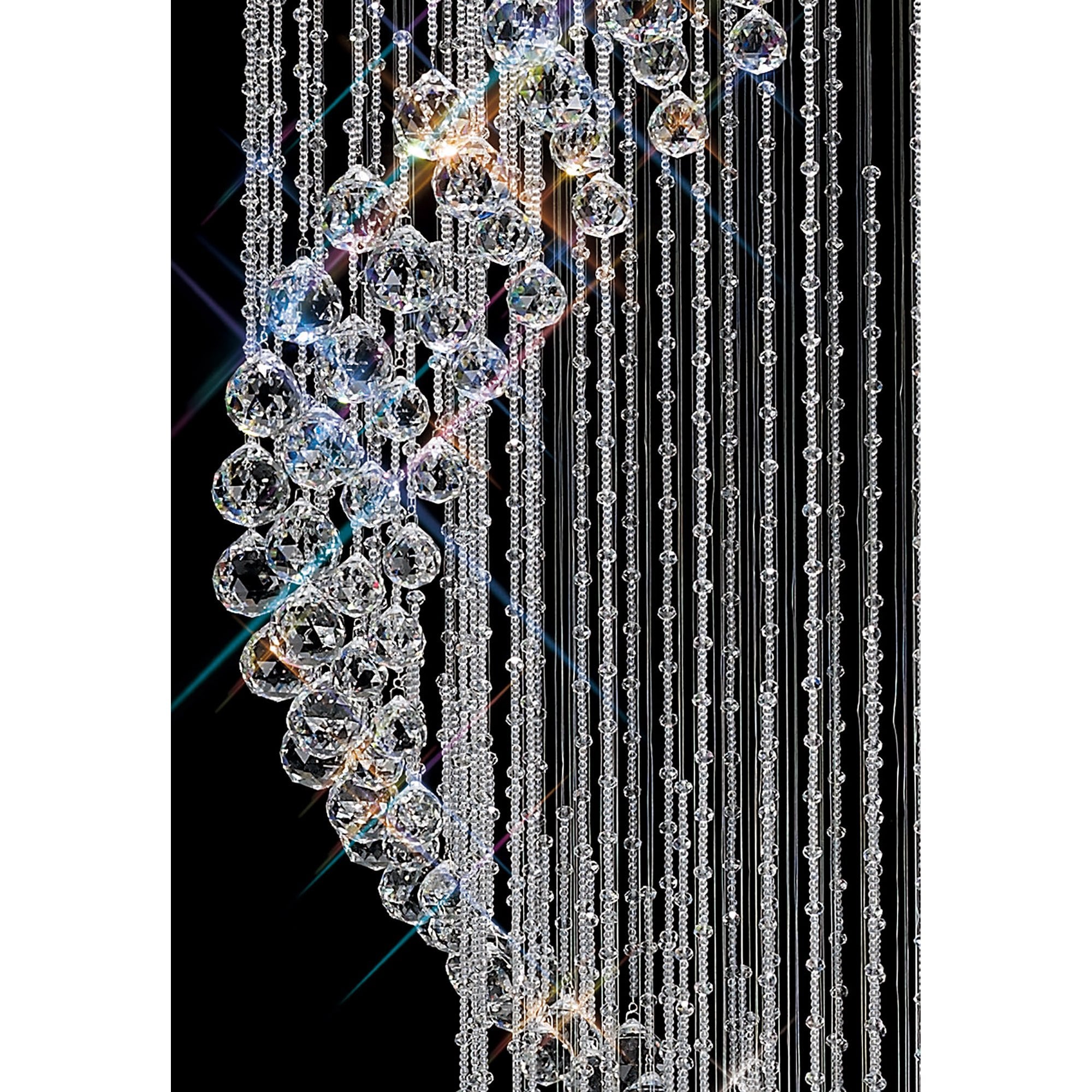 Diyas Colorado 24 Light Multi-Spiral Pendant - Polished Chrome & Crystal