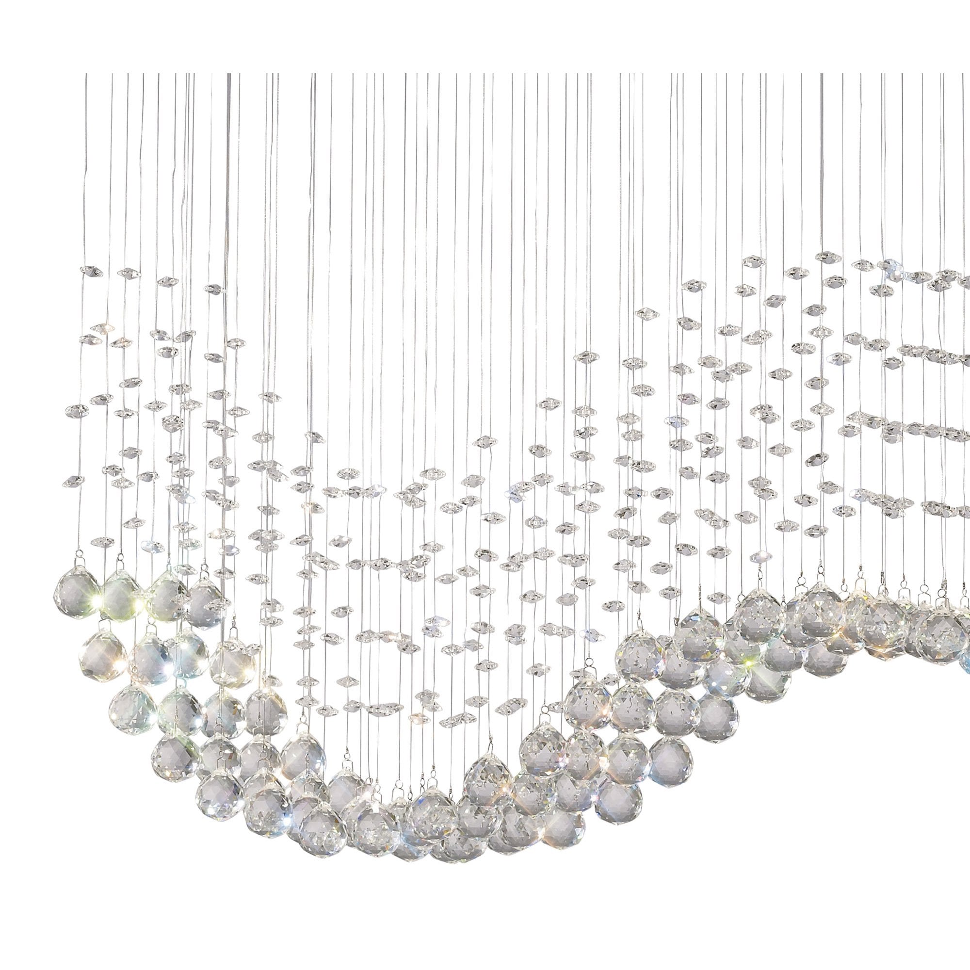 Diyas Colorado 6 Light Line Pendant - Polished Chrome & Crystal