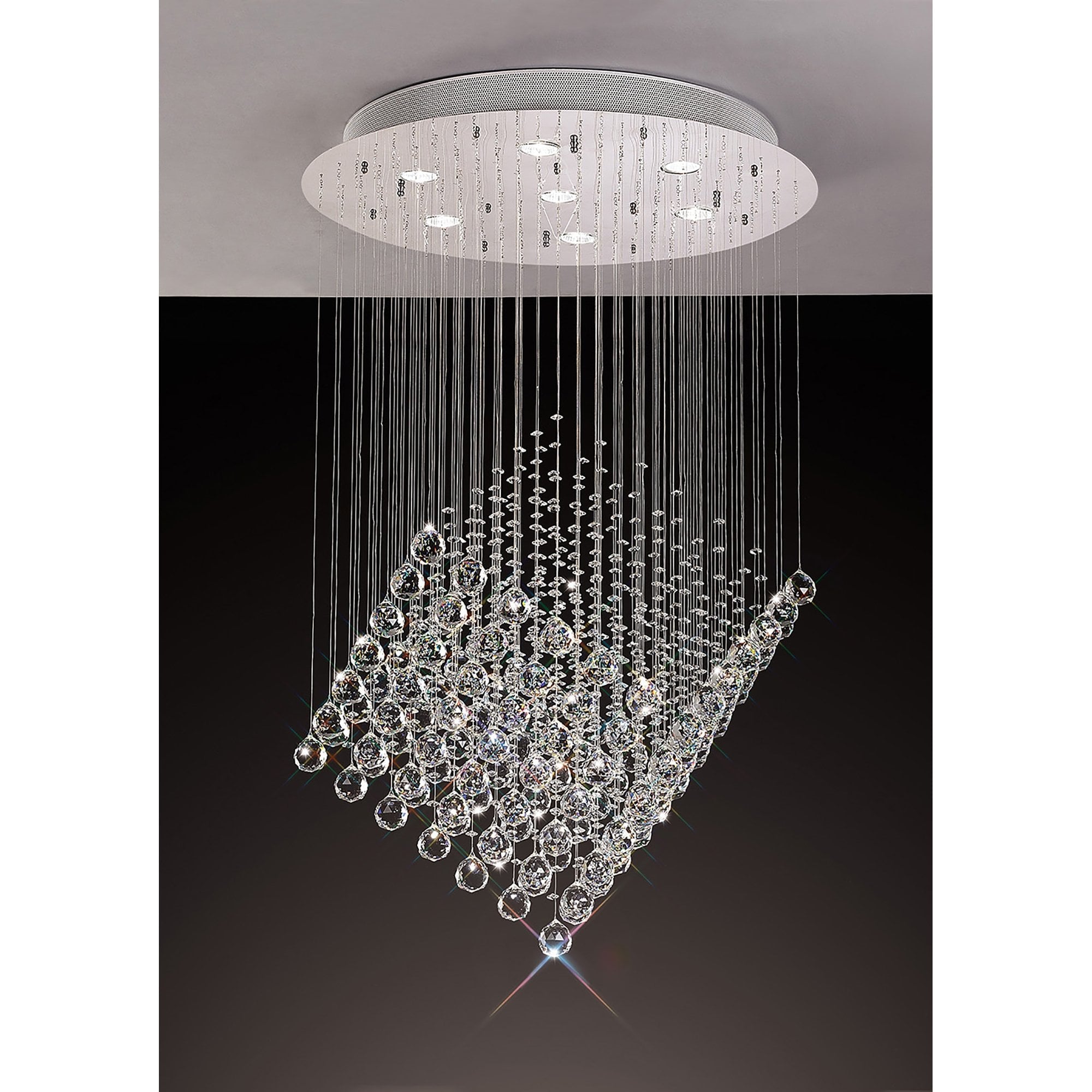 Diyas Colorado 7 Light Diamond Pendant - Polished Chrome & Crystal