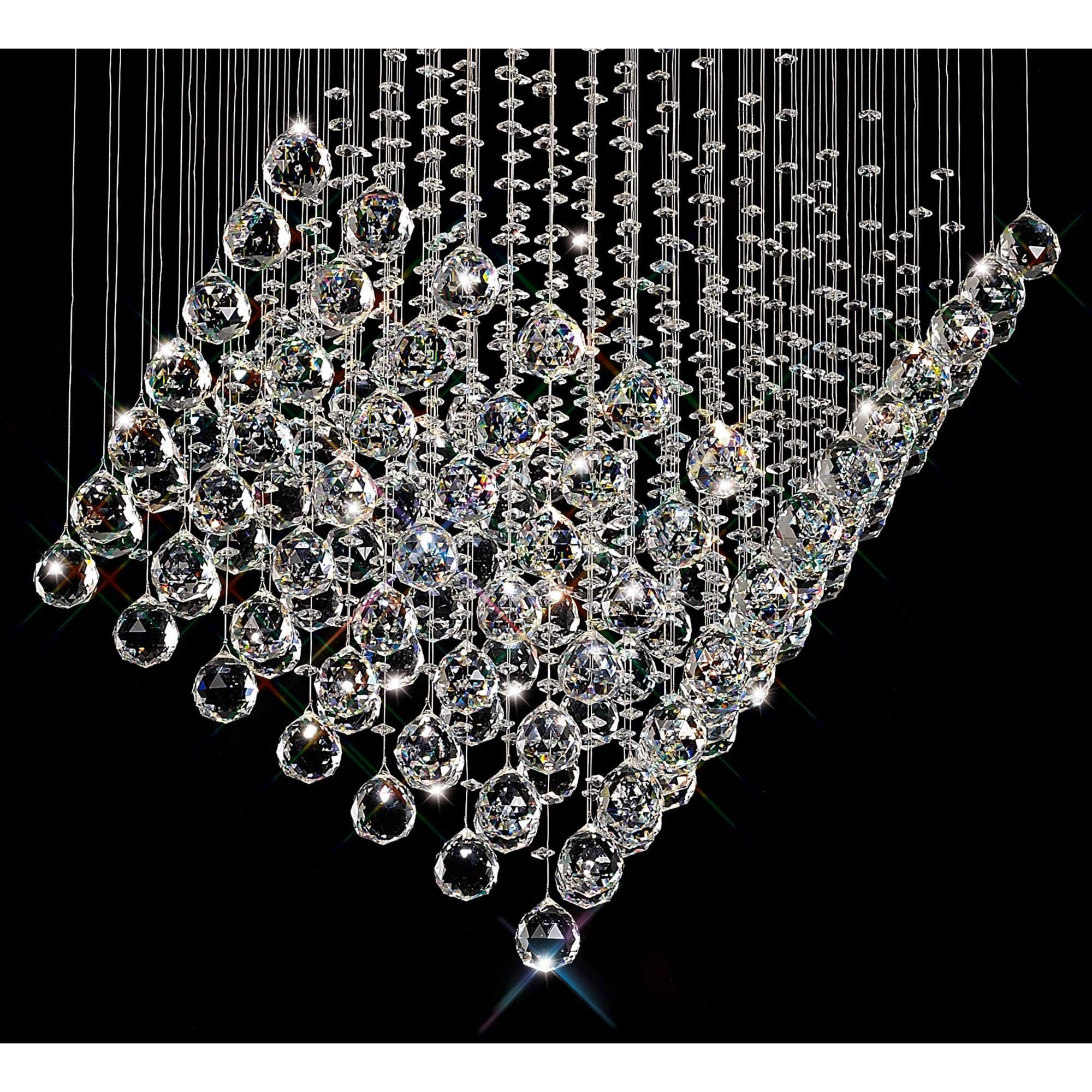 Diyas Colorado 7 Light Diamond Pendant - Polished Chrome & Crystal