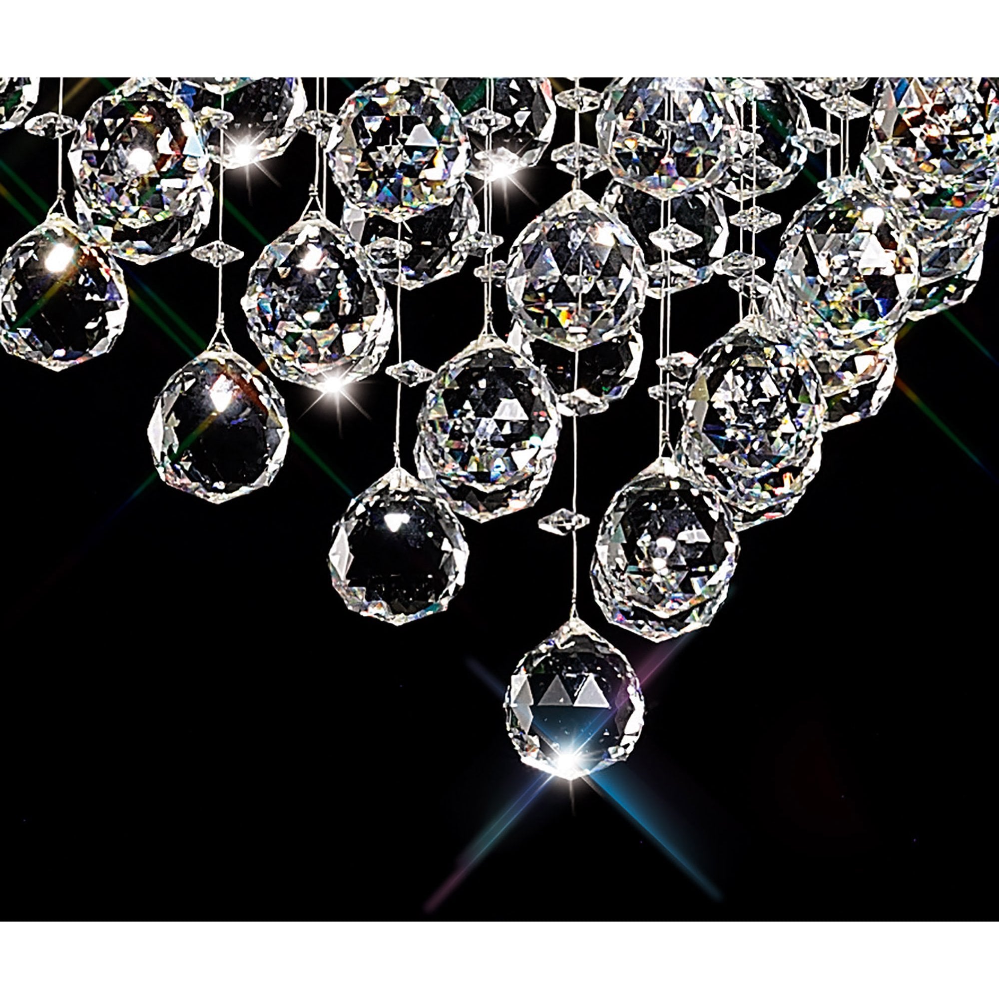 Diyas Colorado 7 Light Diamond Pendant - Polished Chrome & Crystal