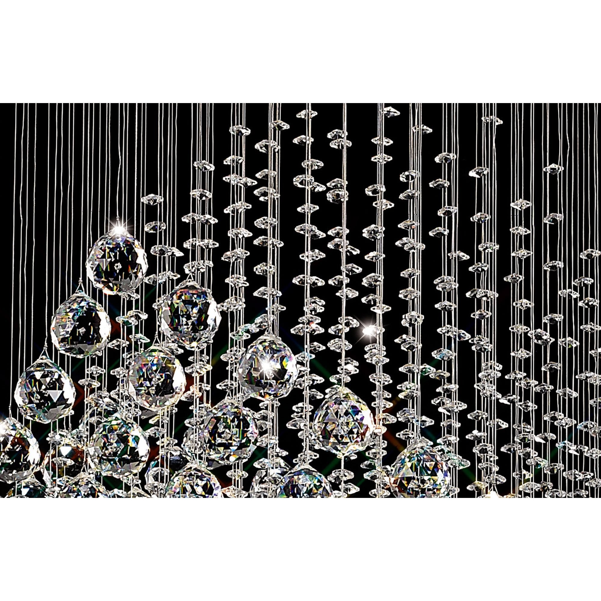 Diyas Colorado 7 Light Diamond Pendant - Polished Chrome & Crystal