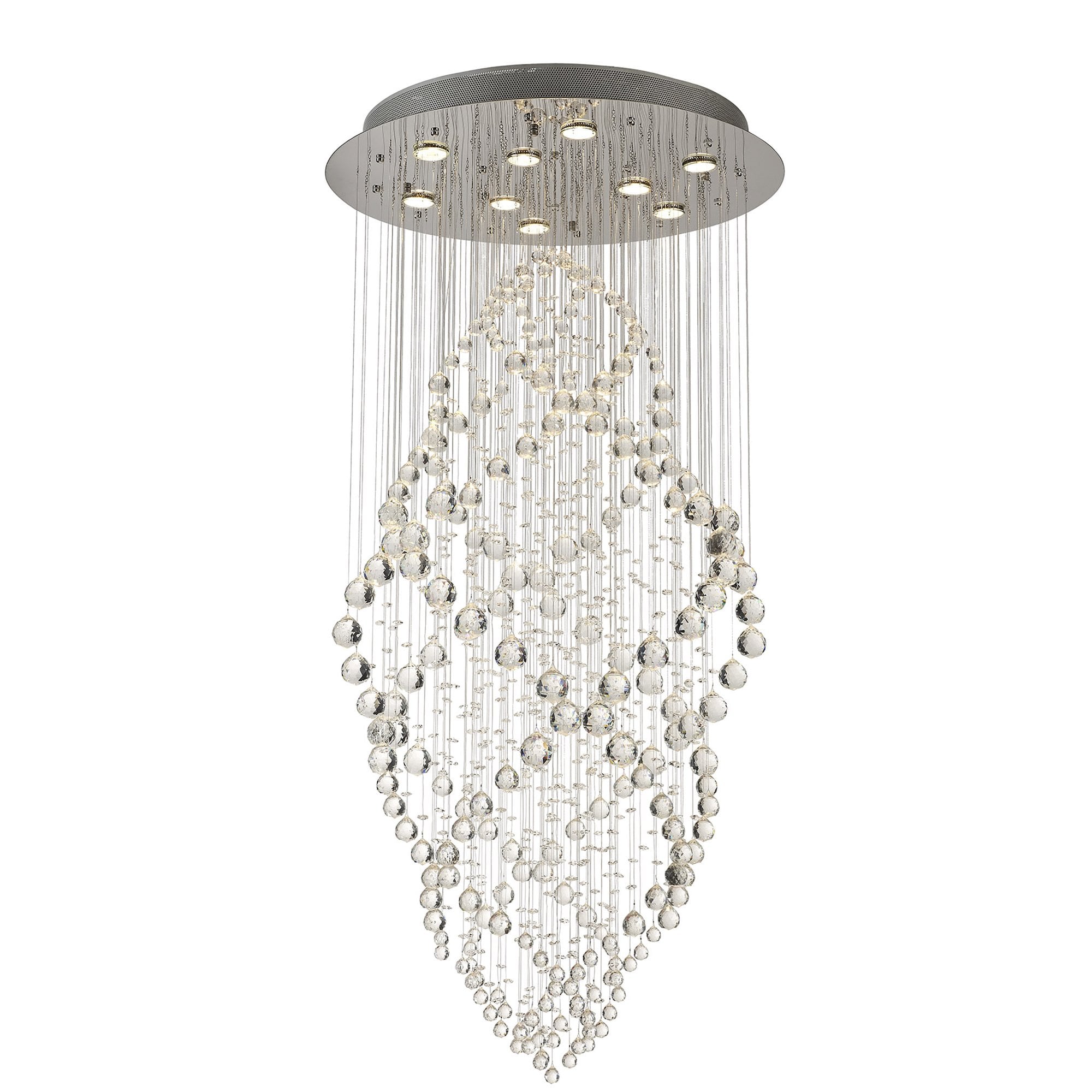 Diyas Colorado 9 Light Oval Pendant - Polished Chrome & Crystal