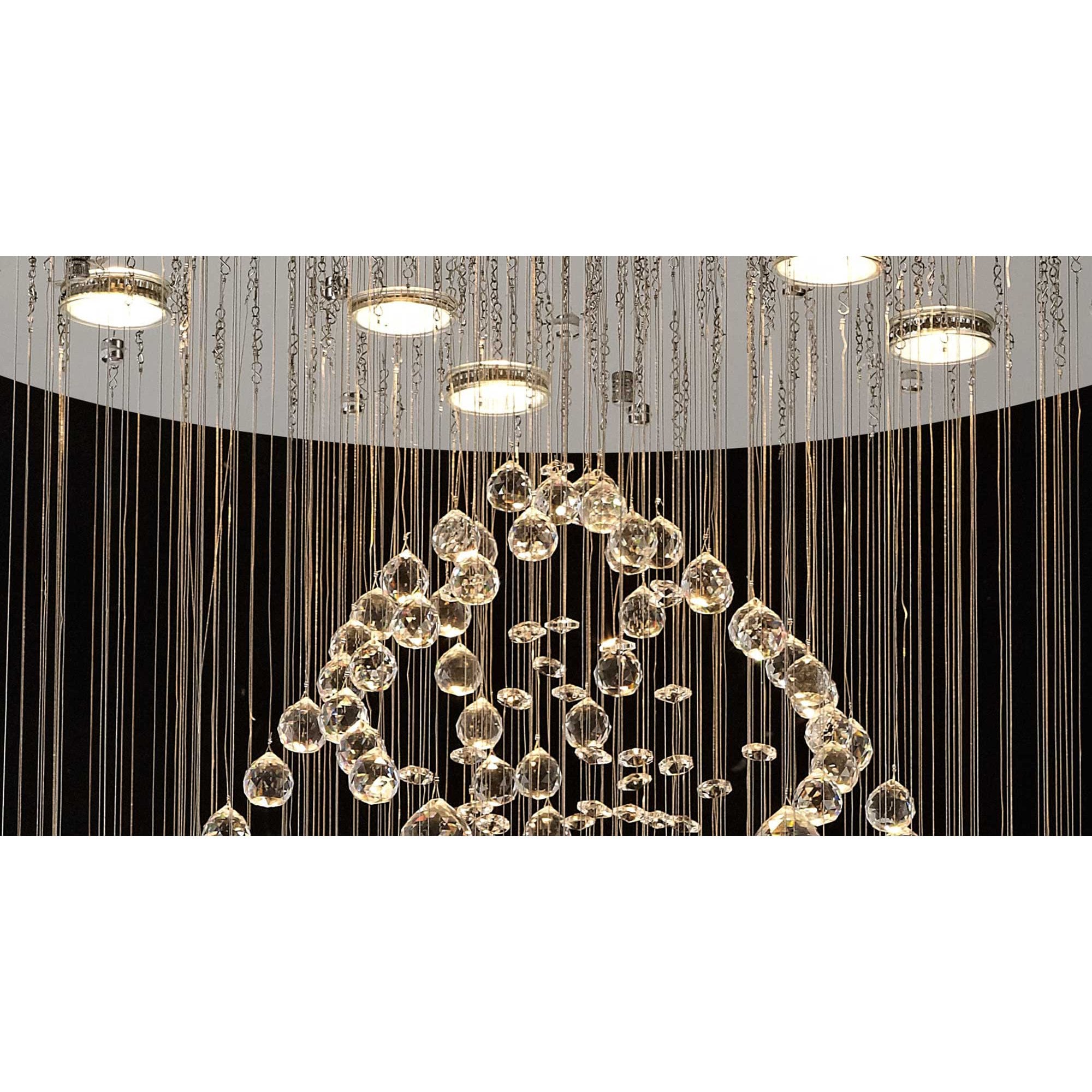 Diyas Colorado 9 Light Oval Pendant - Polished Chrome & Crystal