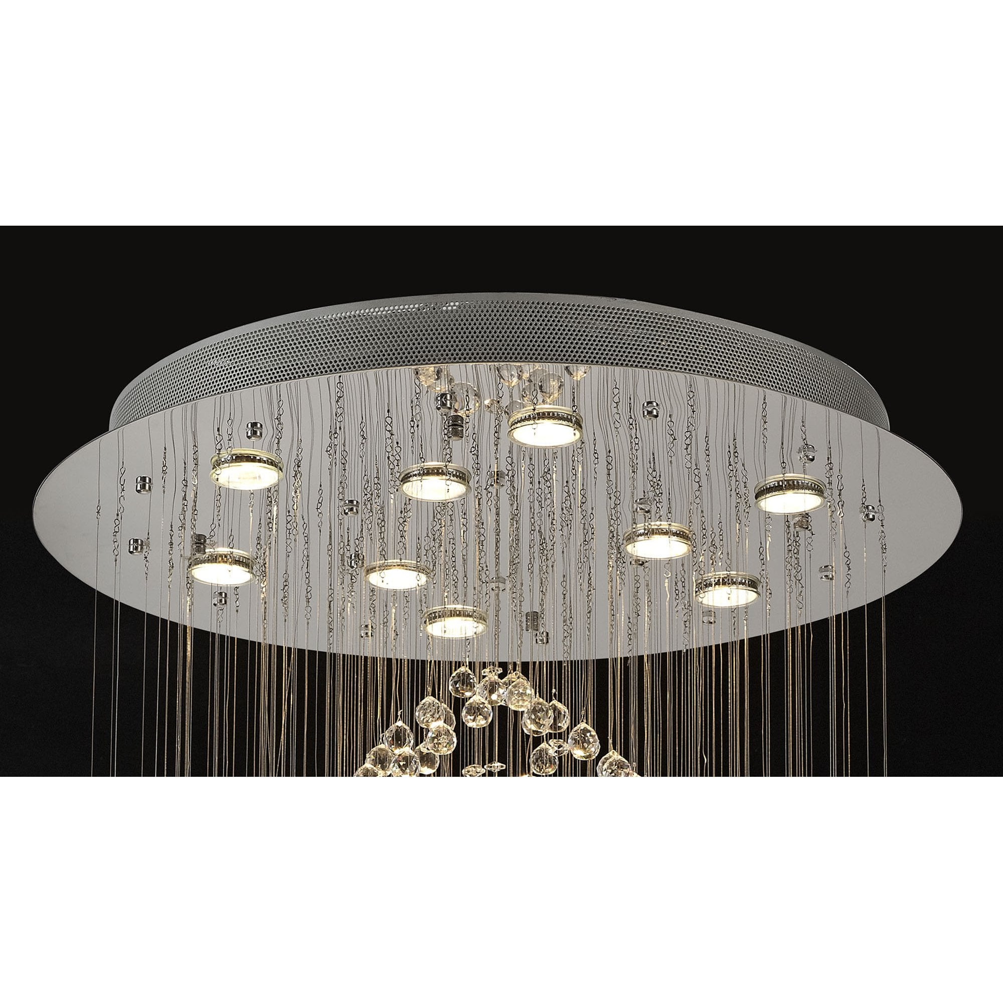 Diyas Colorado 9 Light Oval Pendant - Polished Chrome & Crystal