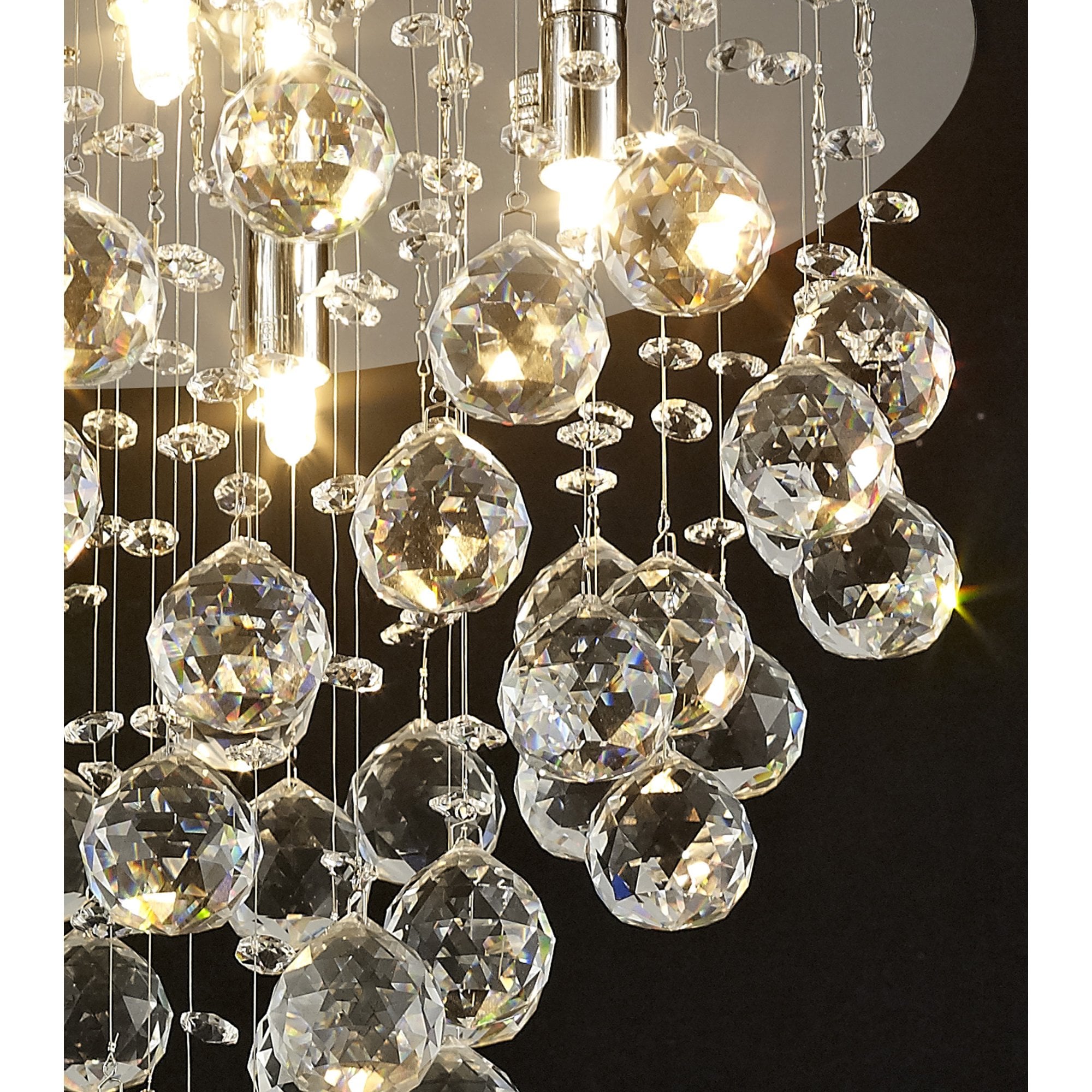 Diyas Colorado 5 Light Round Ceiling Light - Polished Chrome & Crystal