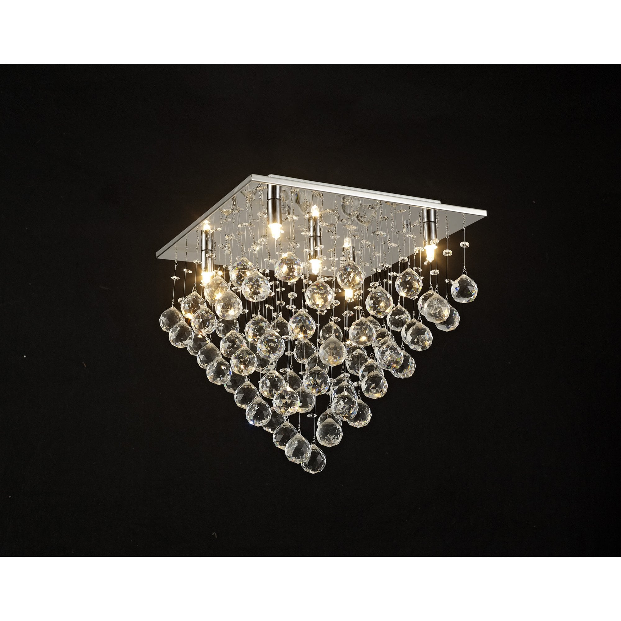 Diyas Colorado 5 Light Square Ceiling Light - Polished Chrome & Crystal