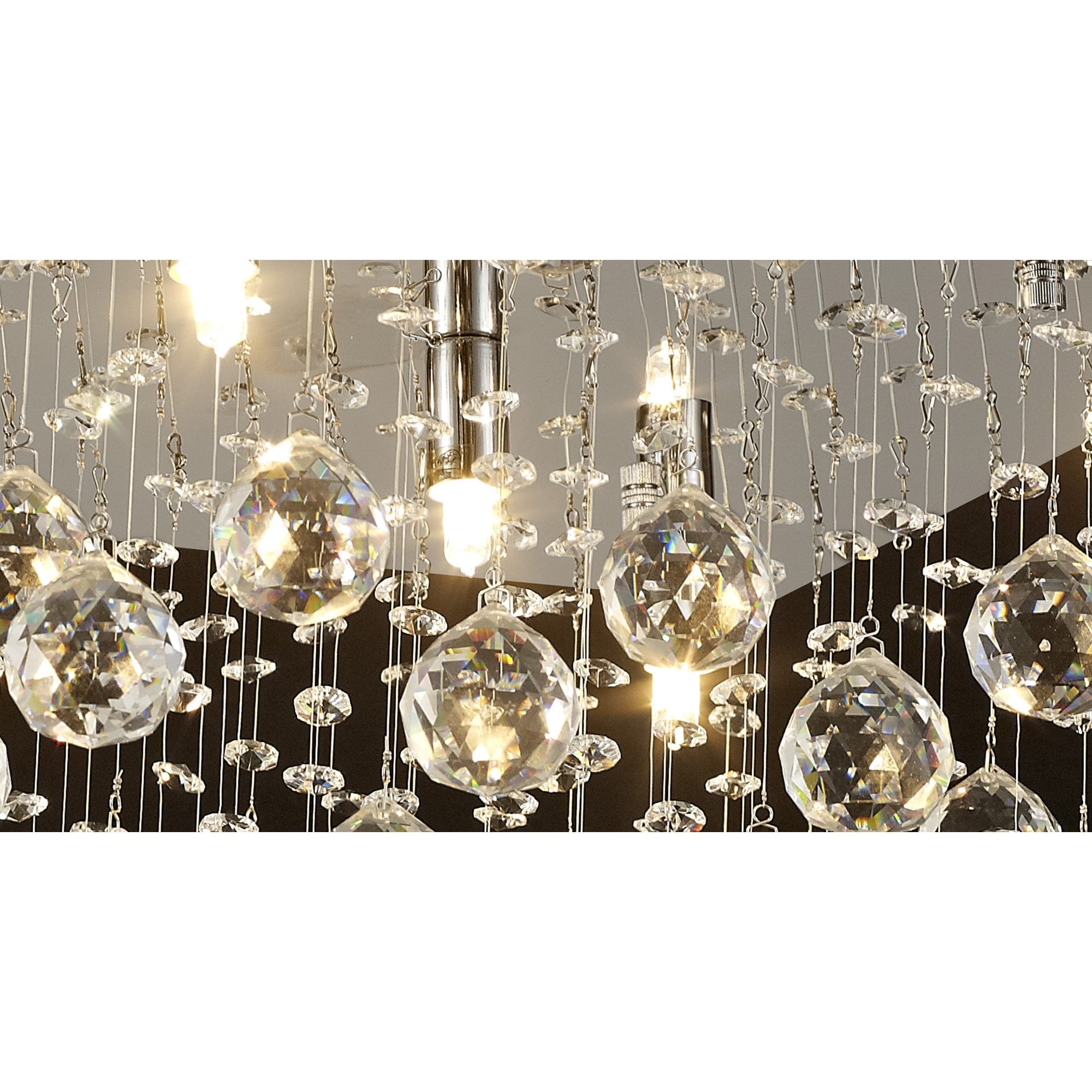 Diyas Colorado 5 Light Square Ceiling Light - Polished Chrome & Crystal
