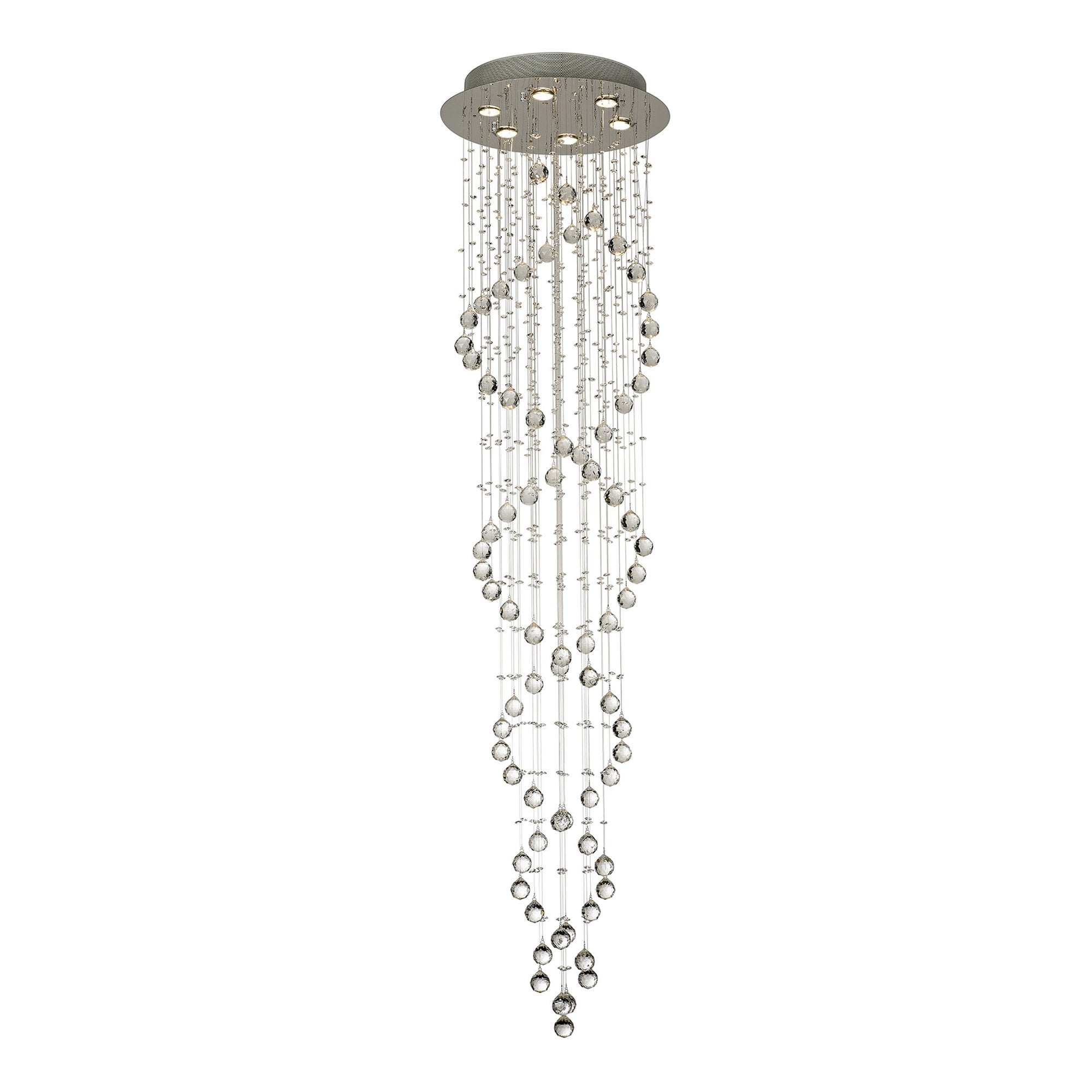Diyas Colorado 6 Light Spiral Pendant -  Polished Chrome & Crystal
