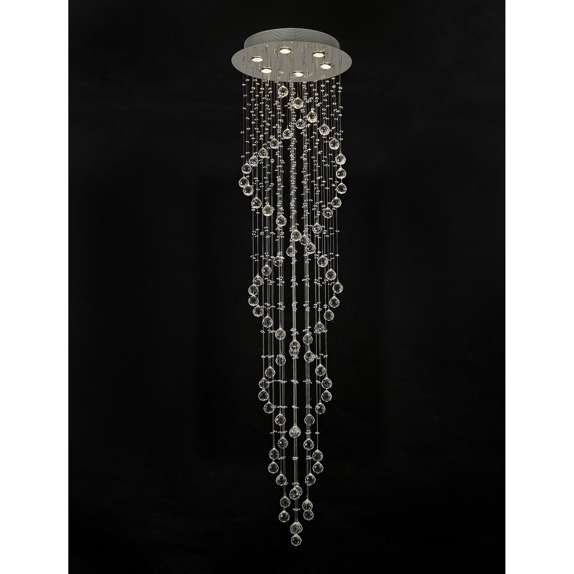 Diyas Colorado 6 Light Spiral Pendant -  Polished Chrome & Crystal