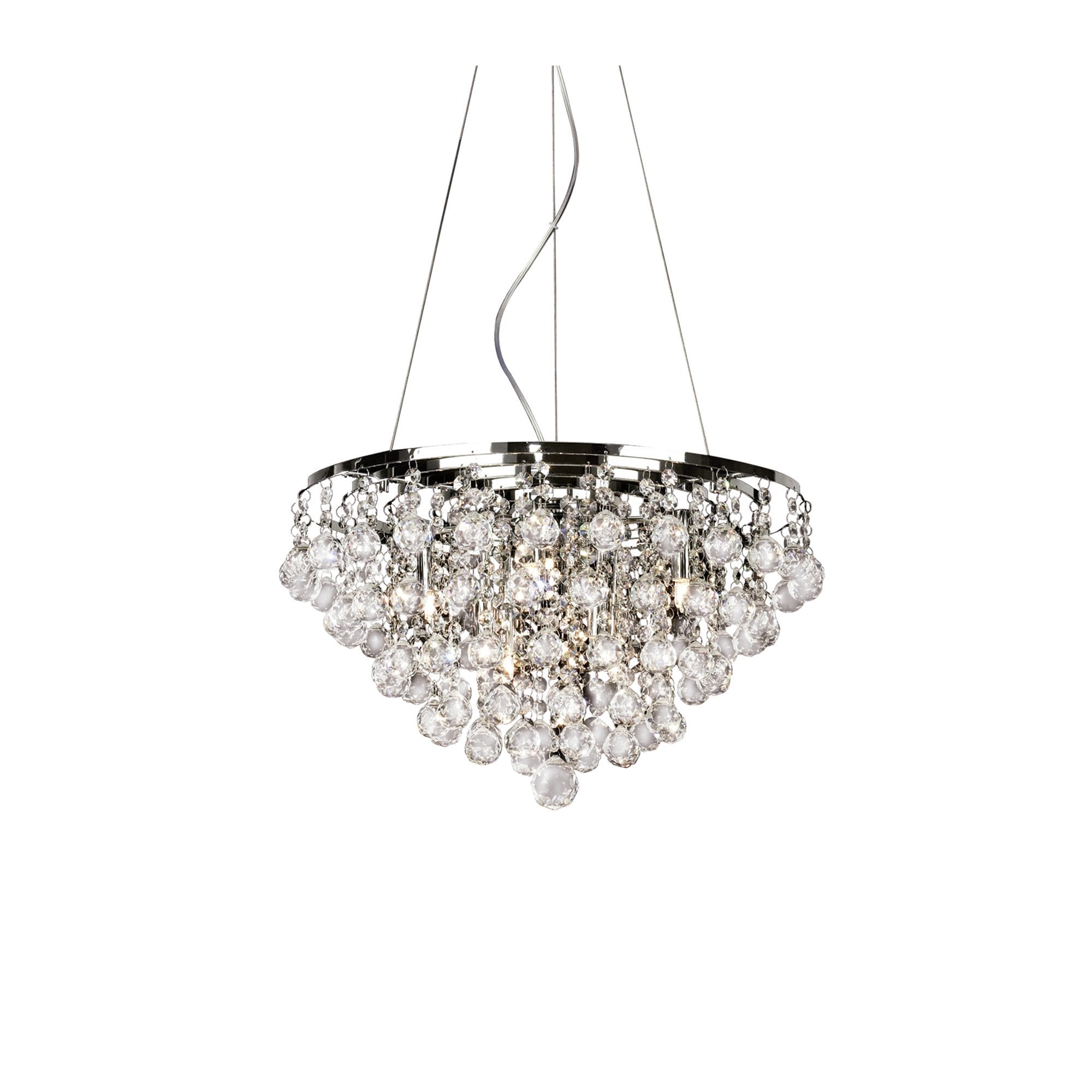 Diyas Atla 8 Light Pendant - Polished Chrome & Crystal