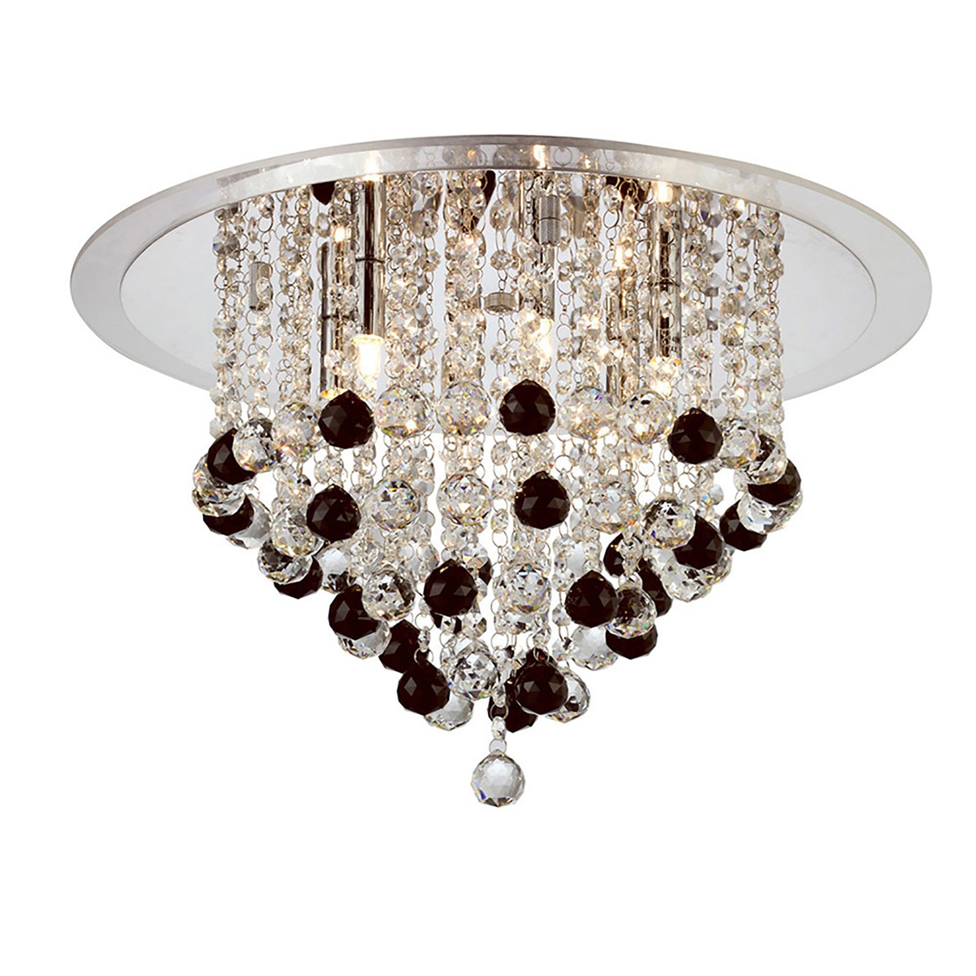 Diyas Atla 4 Light Ceiling Light - Polished Chrome, Acrylic Trim & Crystal