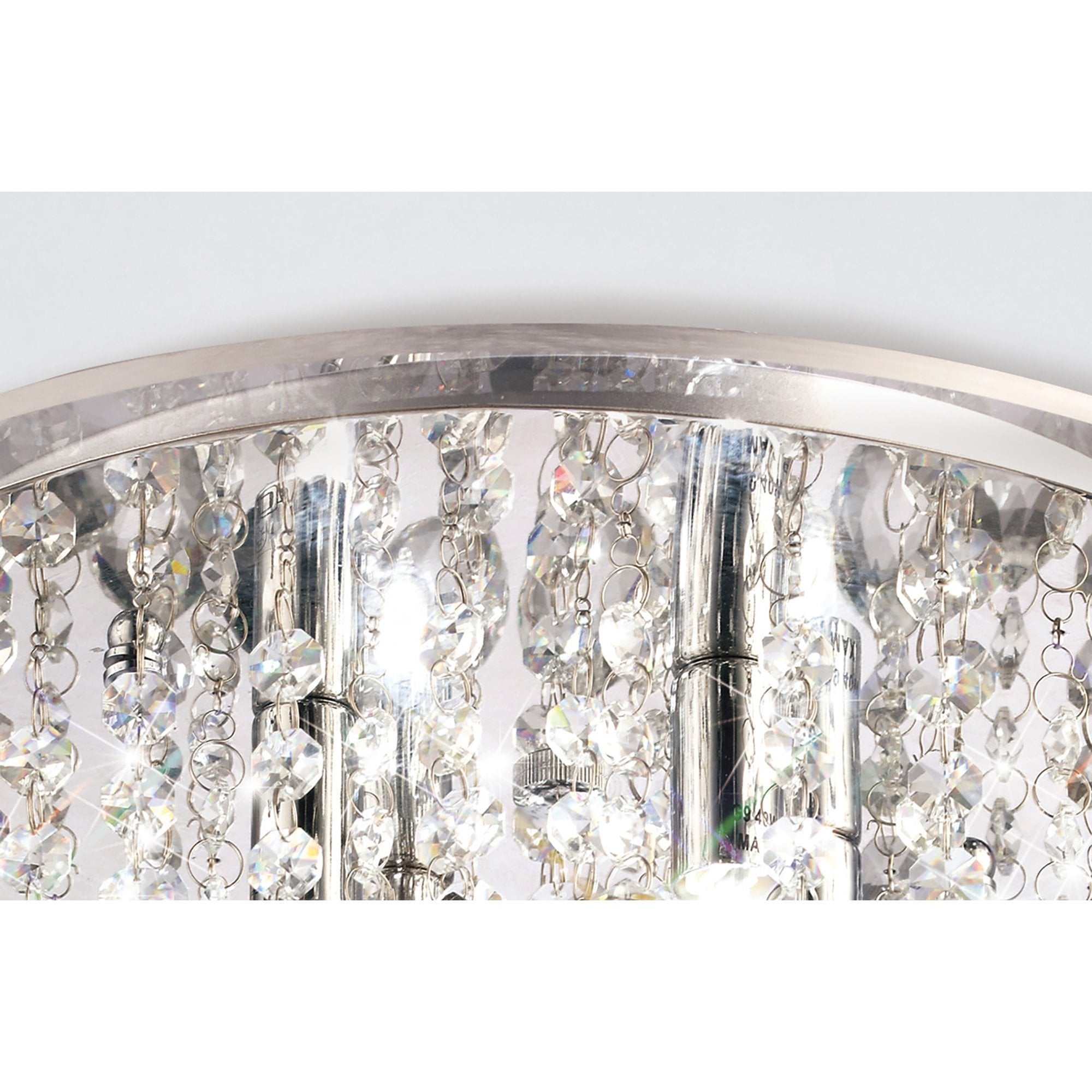 Diyas Atla 4 Light Ceiling Light - Polished Chrome, Acrylic Trim & Crystal