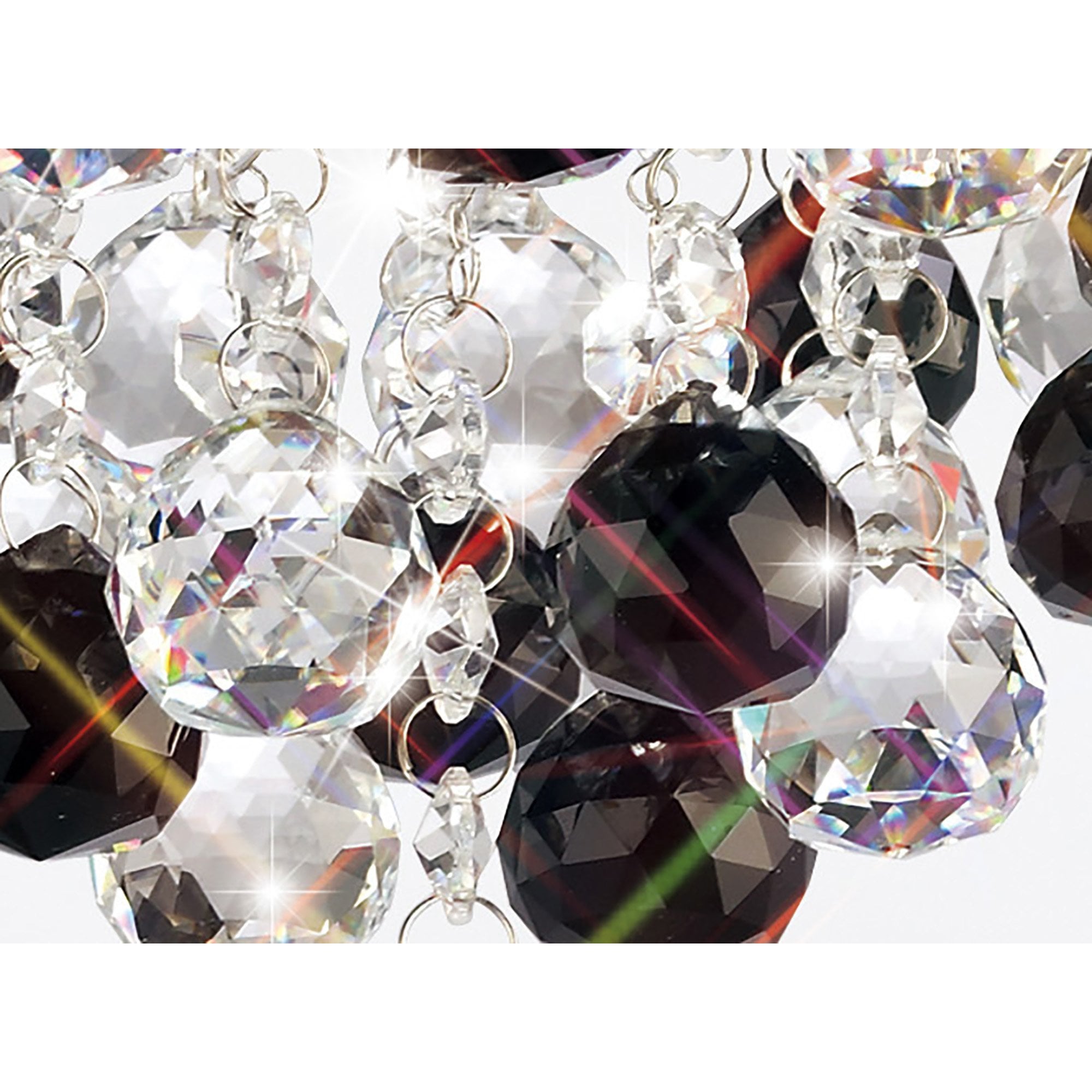 Diyas Atla 4 Light Ceiling Light - Polished Chrome, Acrylic Trim & Crystal