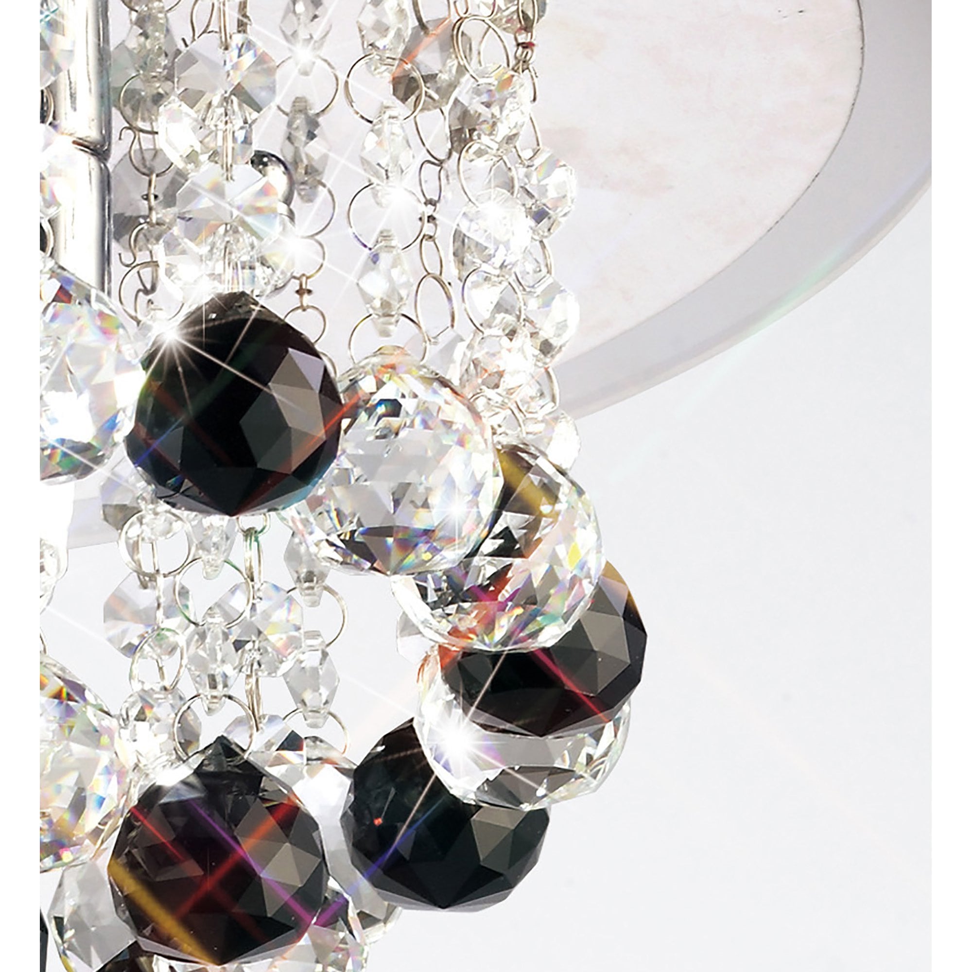 Diyas Atla 4 Light Ceiling Light - Polished Chrome, Acrylic Trim & Crystal