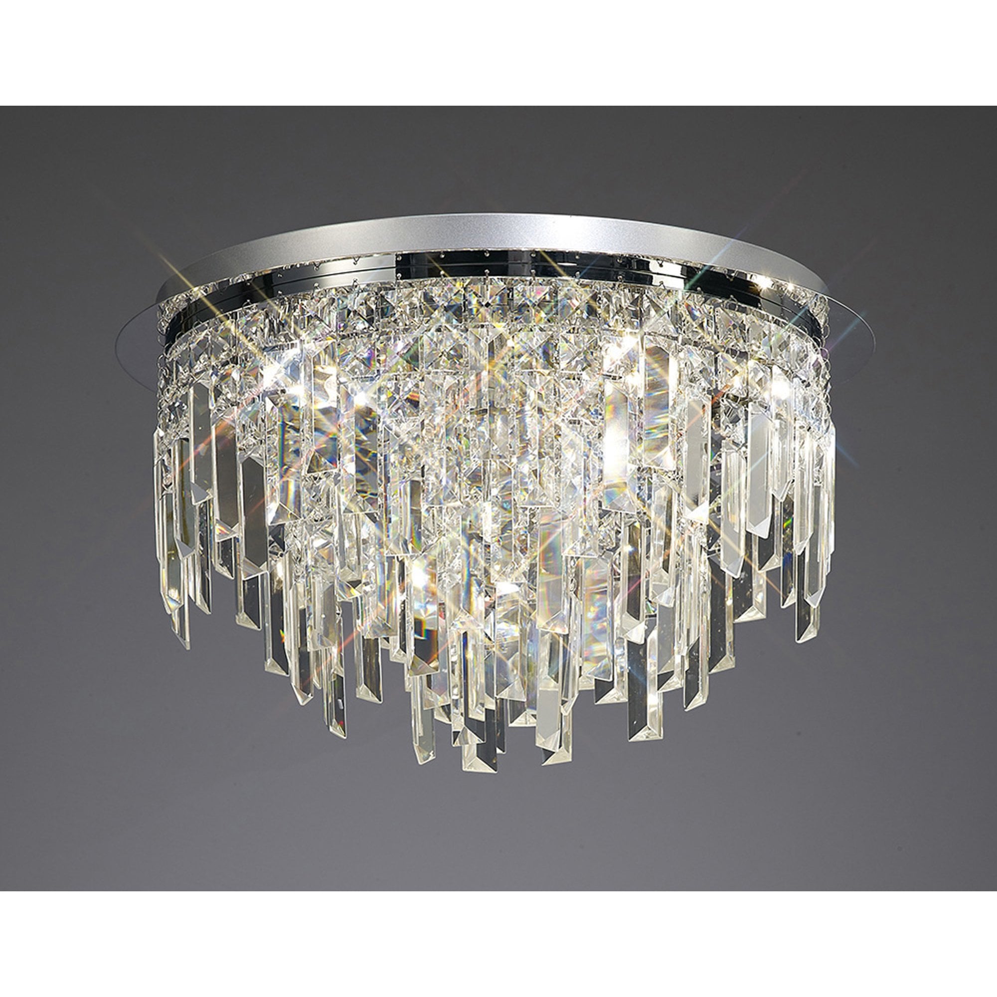 Diyas Maddison 6 Light Round Ceiling Light - Polished Chrome & Crystal
