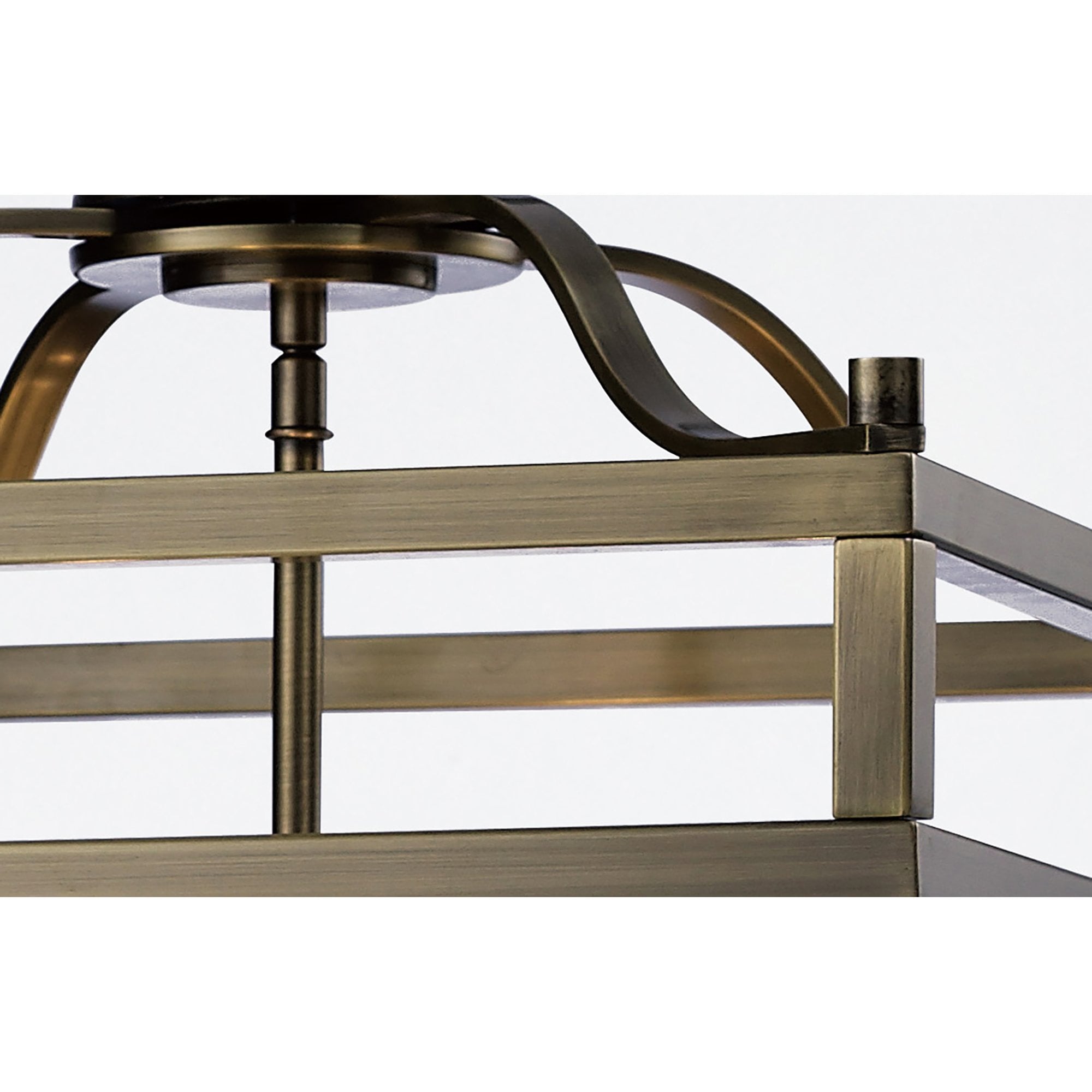 Diyas IL31114 Aston Pendant 6 Light Antique Brass/Glass