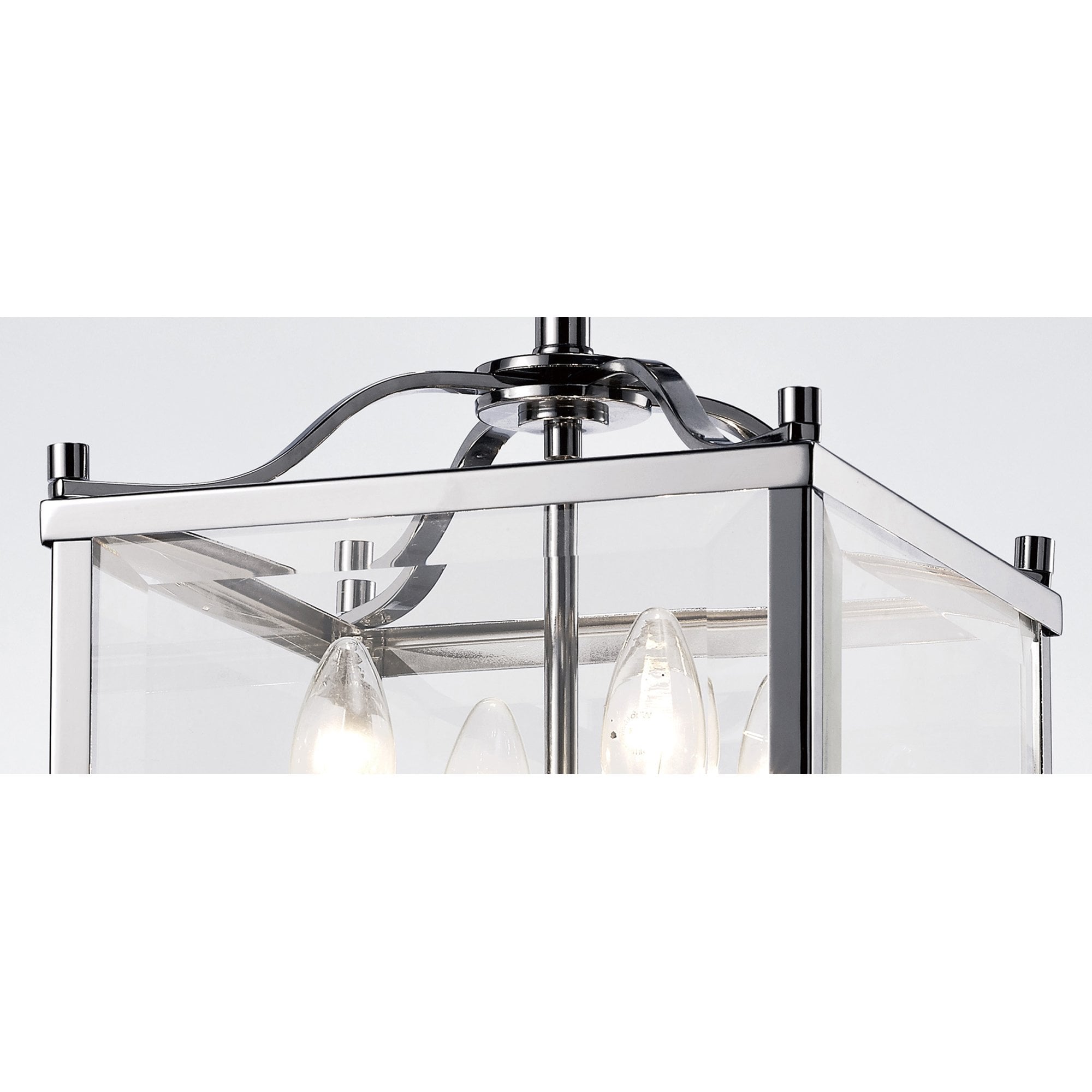 Diyas IL31101 Aston Semi Ceiling 4 Light Polished Chrome/Glass