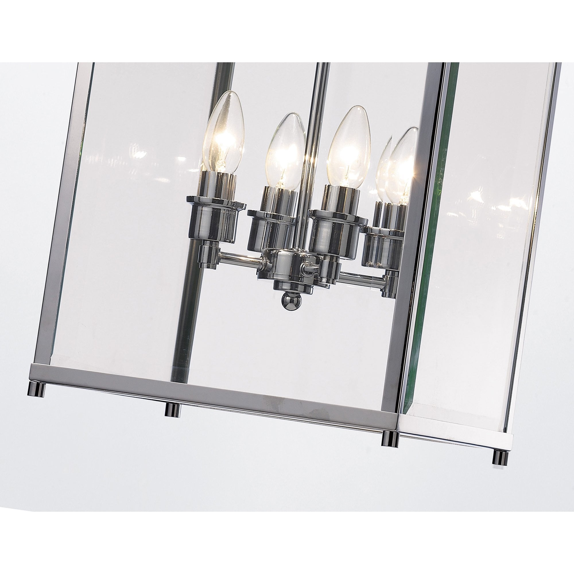 Diyas IL31103 Aston Pendant 4 Light Polished Chrome/Glass