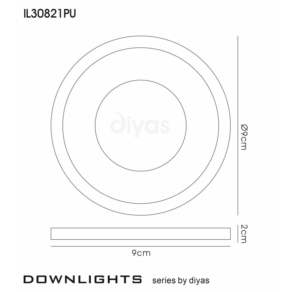Diyas IL30821PU Crystal Downlight Deep Round Rim Only Purple,IL30800 Required To Complete The Item
