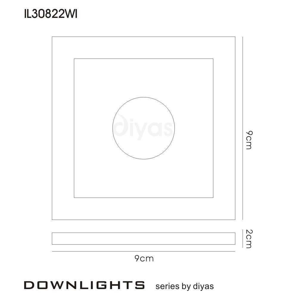 Diyas IL30822WI Crystal Downlight Deep Square Rim Only White Wine,IL30800 Required To Complete The Item