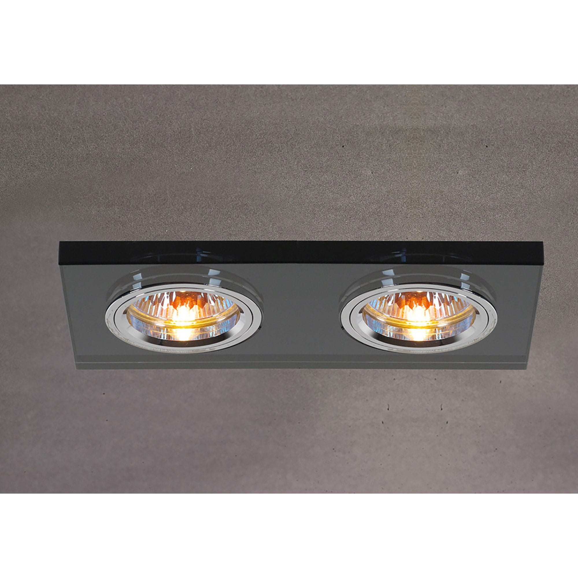 Diyas IL30807BL Crystal Dual Head Downlight Rectangle Rim Only Black,IL30800 Required To Complete The Item