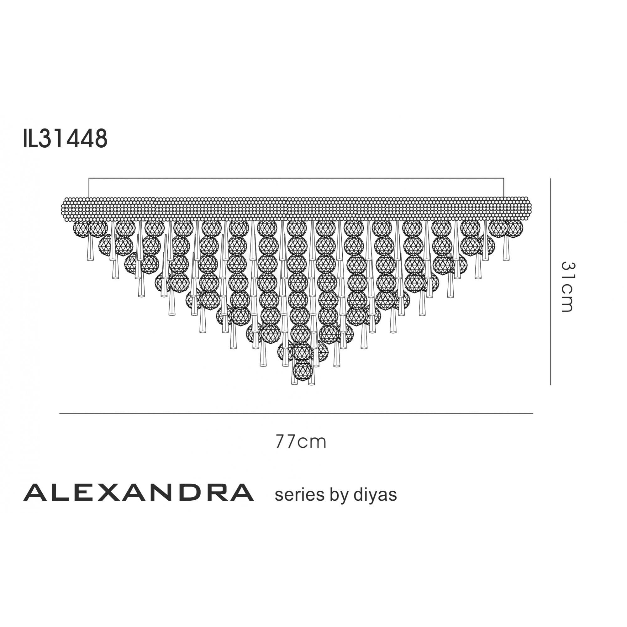 Diyas Alexandra 16 Light Ceiling Light - Polished Chrome & Crystal