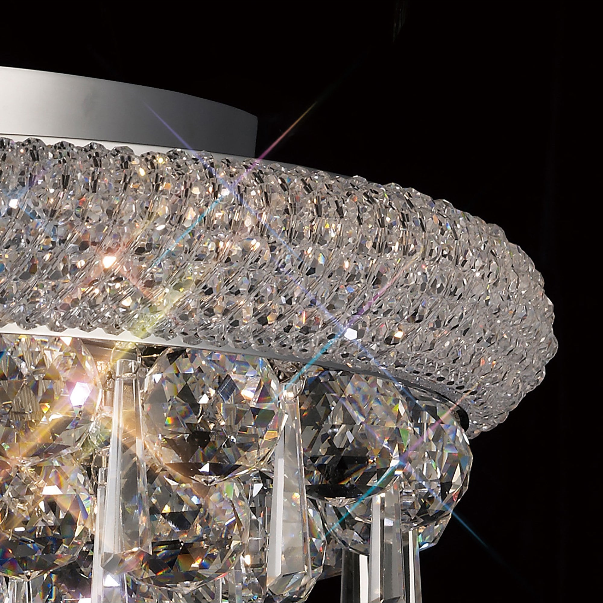 Diyas Alexandra 9 Light Ceiling Light - Polished Chrome & Crystal