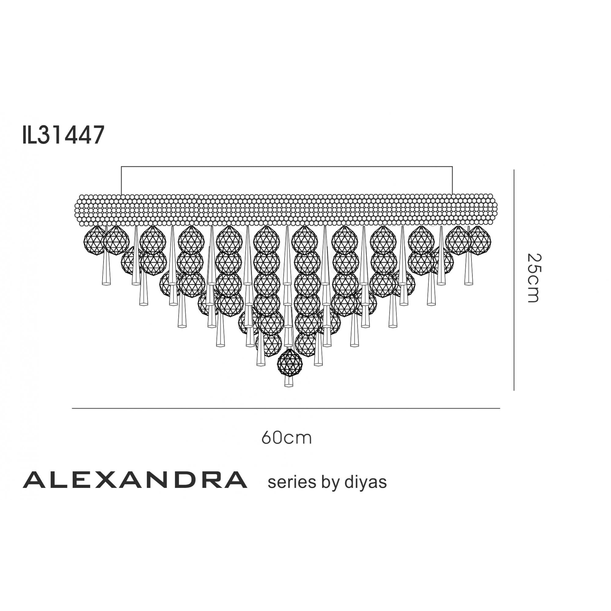 Diyas Alexandra 9 Light Ceiling Light - Polished Chrome & Crystal