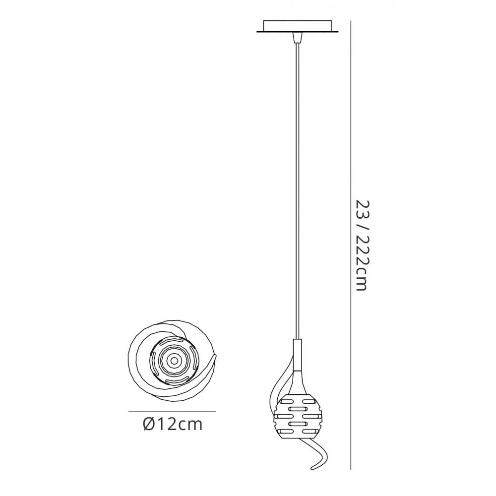 Mantra Dali Single Light Pendant Polished Chrome