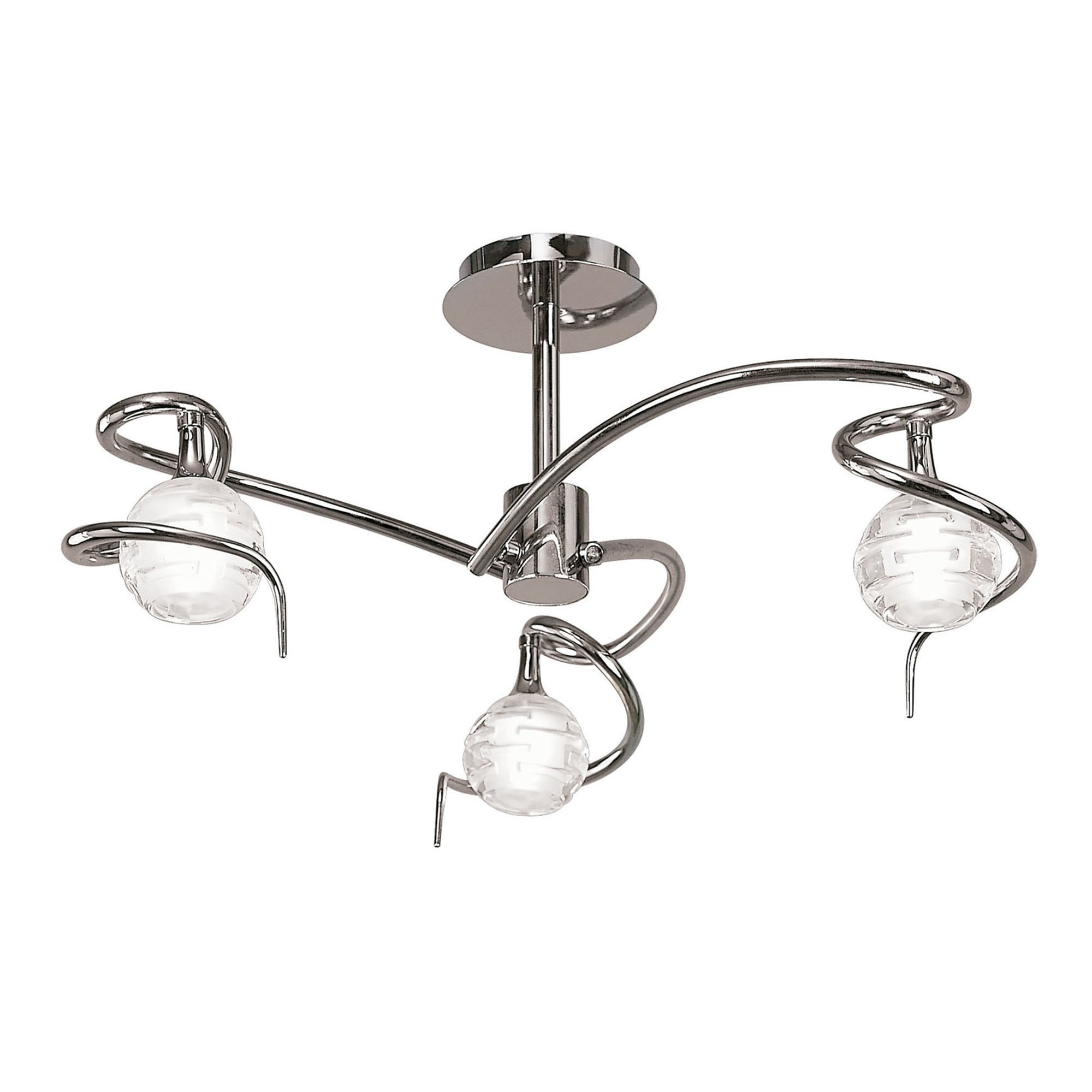 Mantra Dali 3 Light Semi Flush Ceiling fitting Polished Chrome