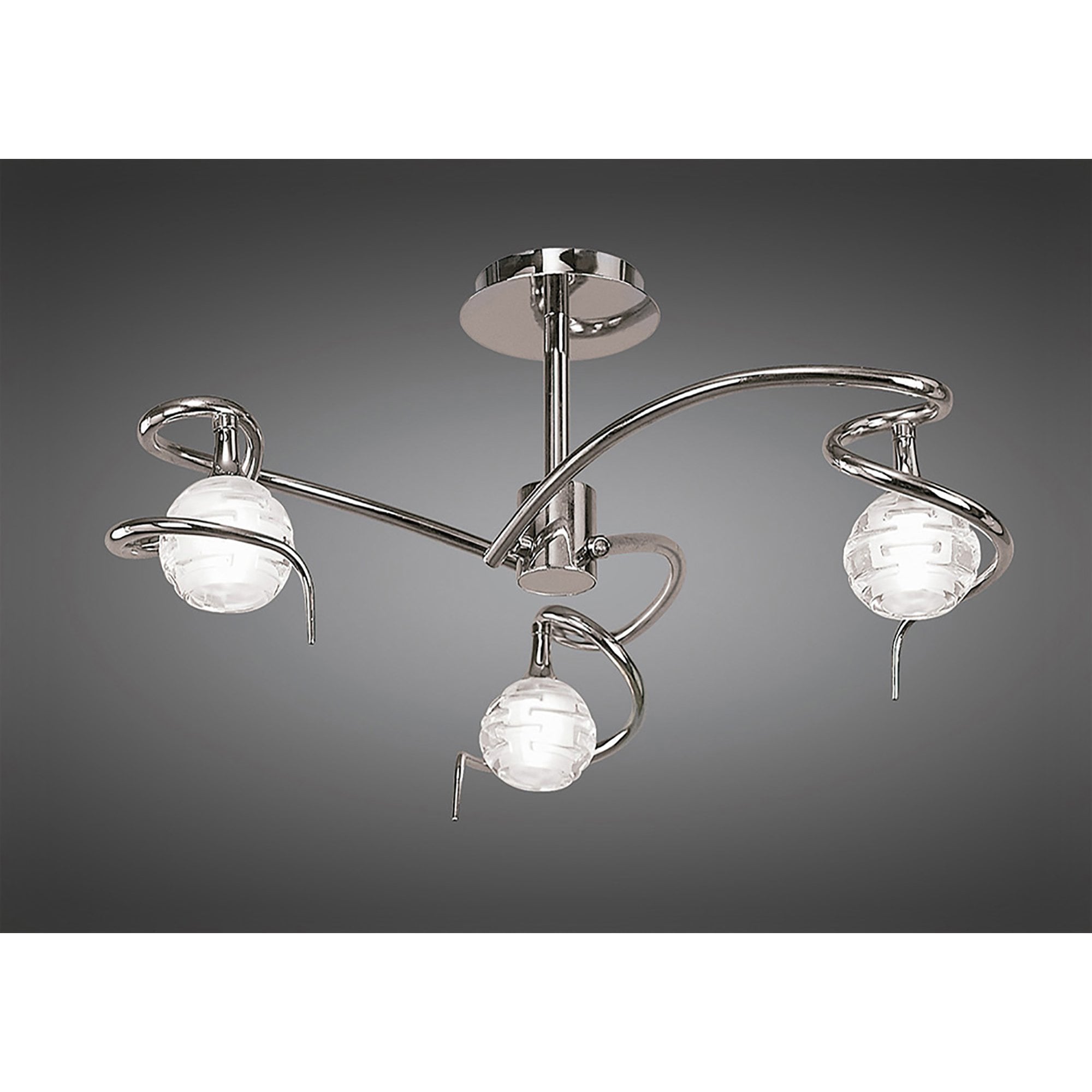 Mantra Dali 3 Light Semi Flush Ceiling fitting Polished Chrome