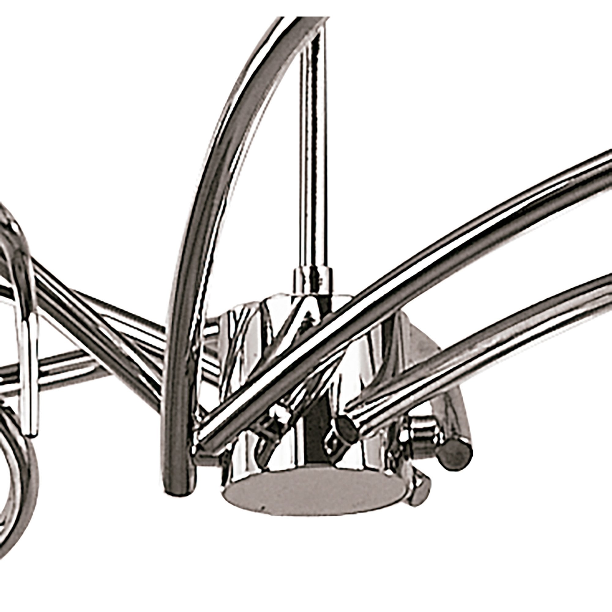 Mantra Dali 6 Light Telescopic Pendant Semi Flush Convertible Fitting Polished Chrome