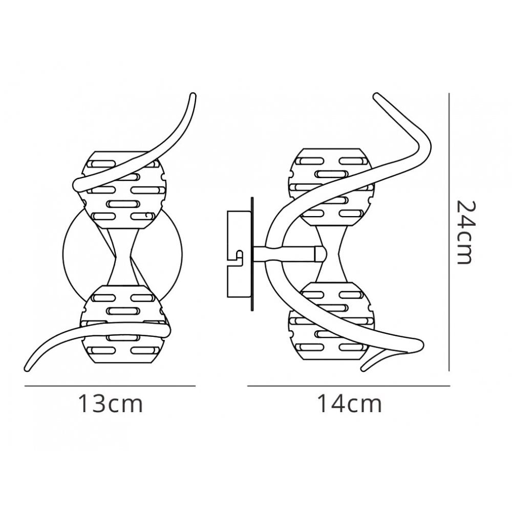 Mantra Dali 2 Light Switched Wall Fitting Polished Chrome
