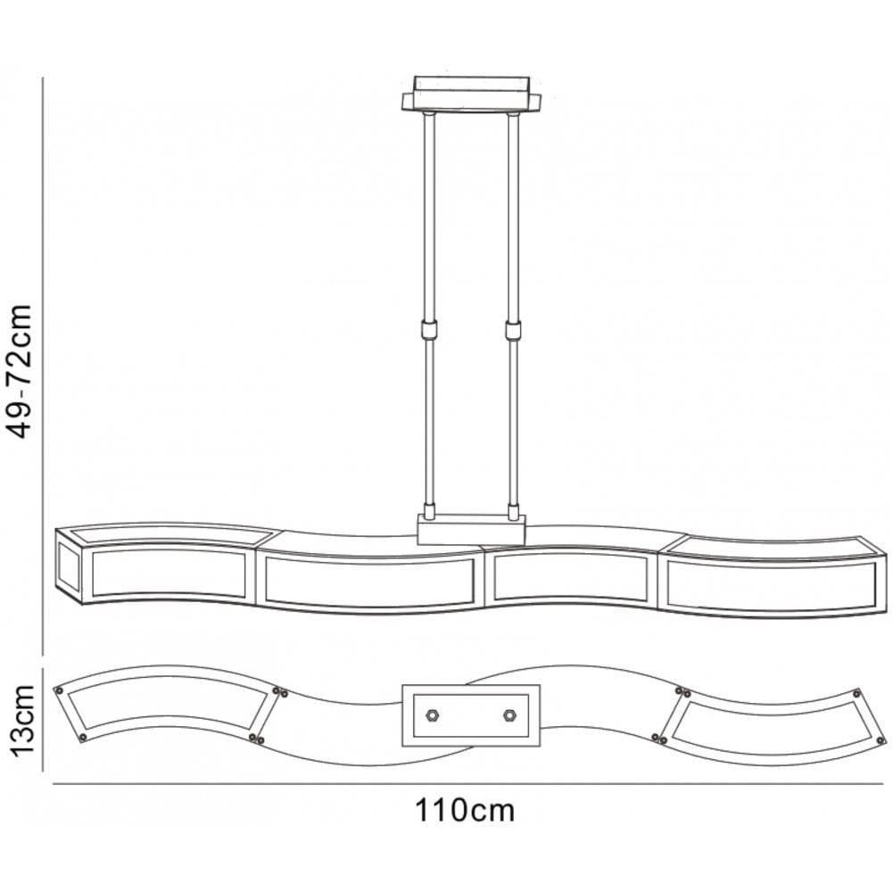 Mantra Duna 4 Light Bar Pendant Fitting Polished Chrome