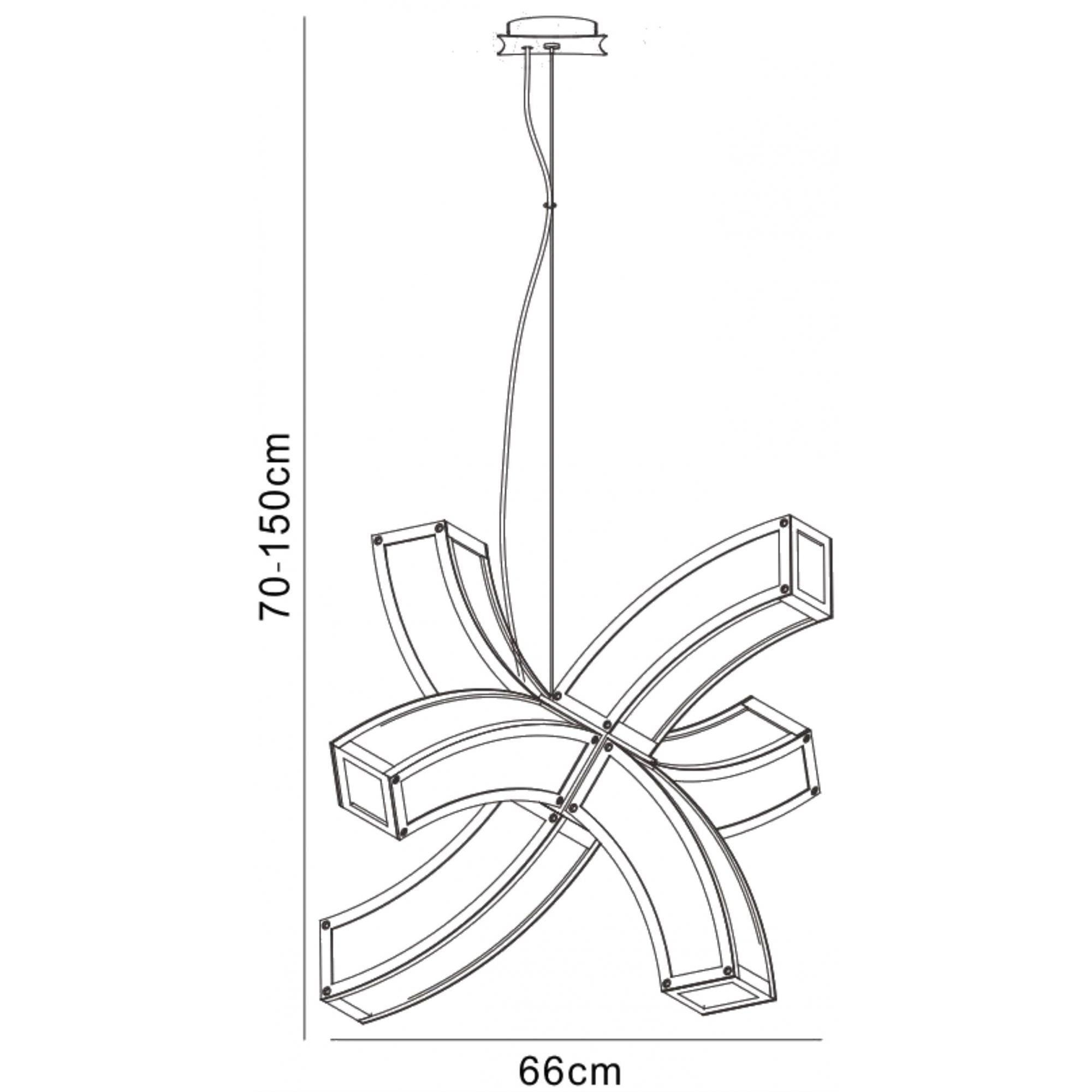 Mantra Duna 6 arms 6 Light Pendant Fitting Polished Chrome